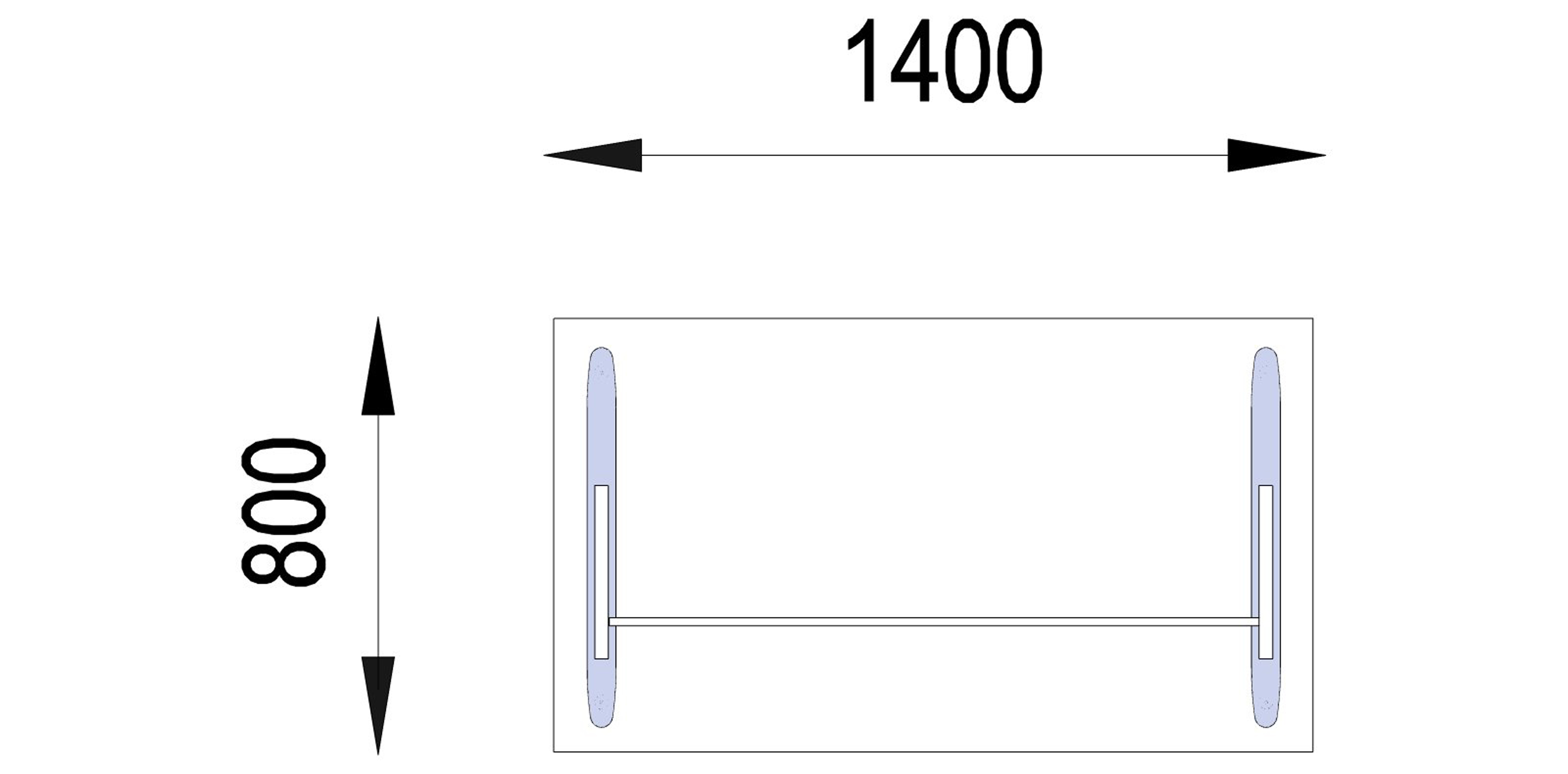 Bureau droit Majesty - l. 140 x pr. 80 cm - pieds panneaux