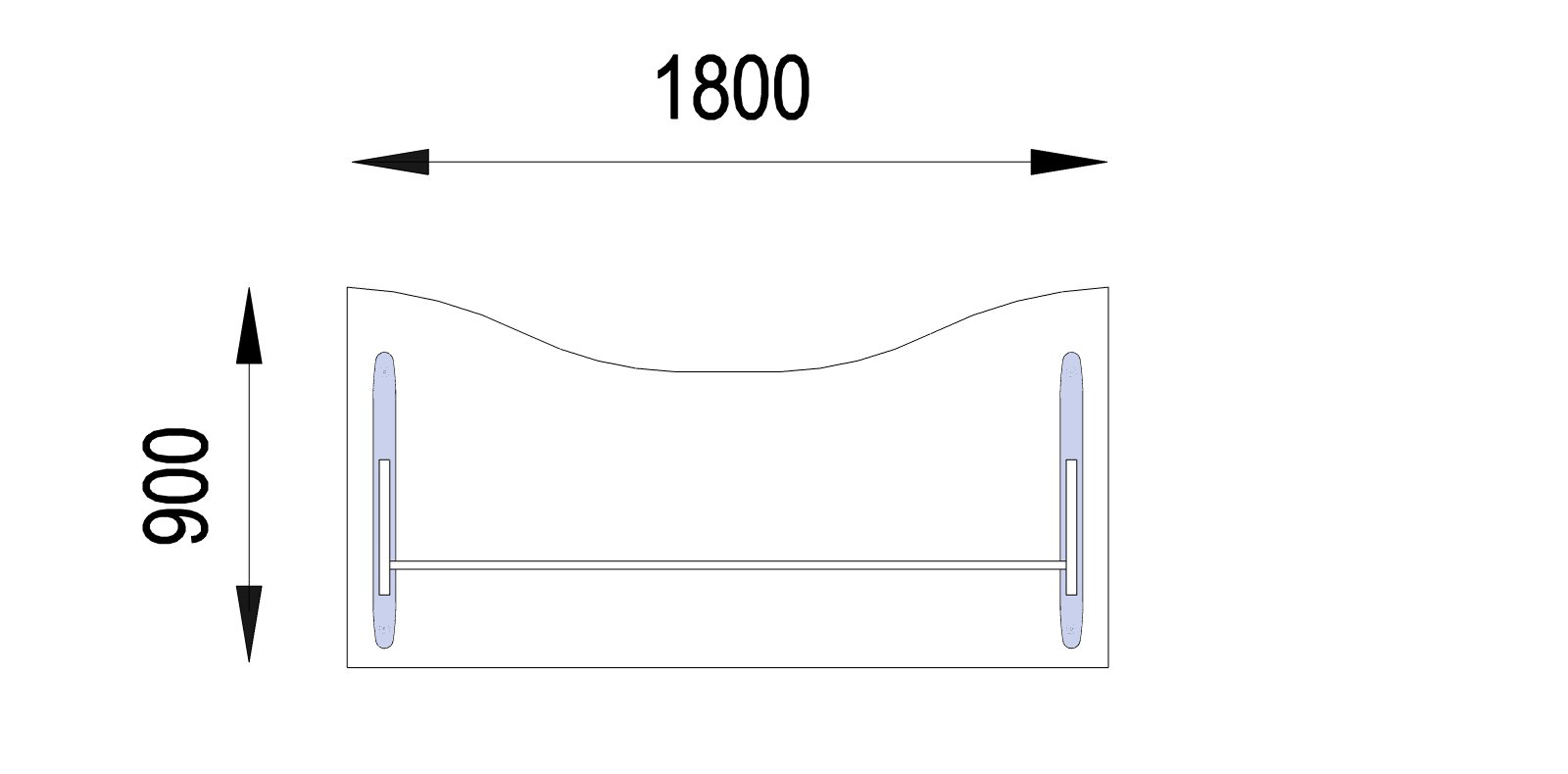 Bureau ergonomique Majesty - l. 180 x pr. 90 cm - pieds panneaux
