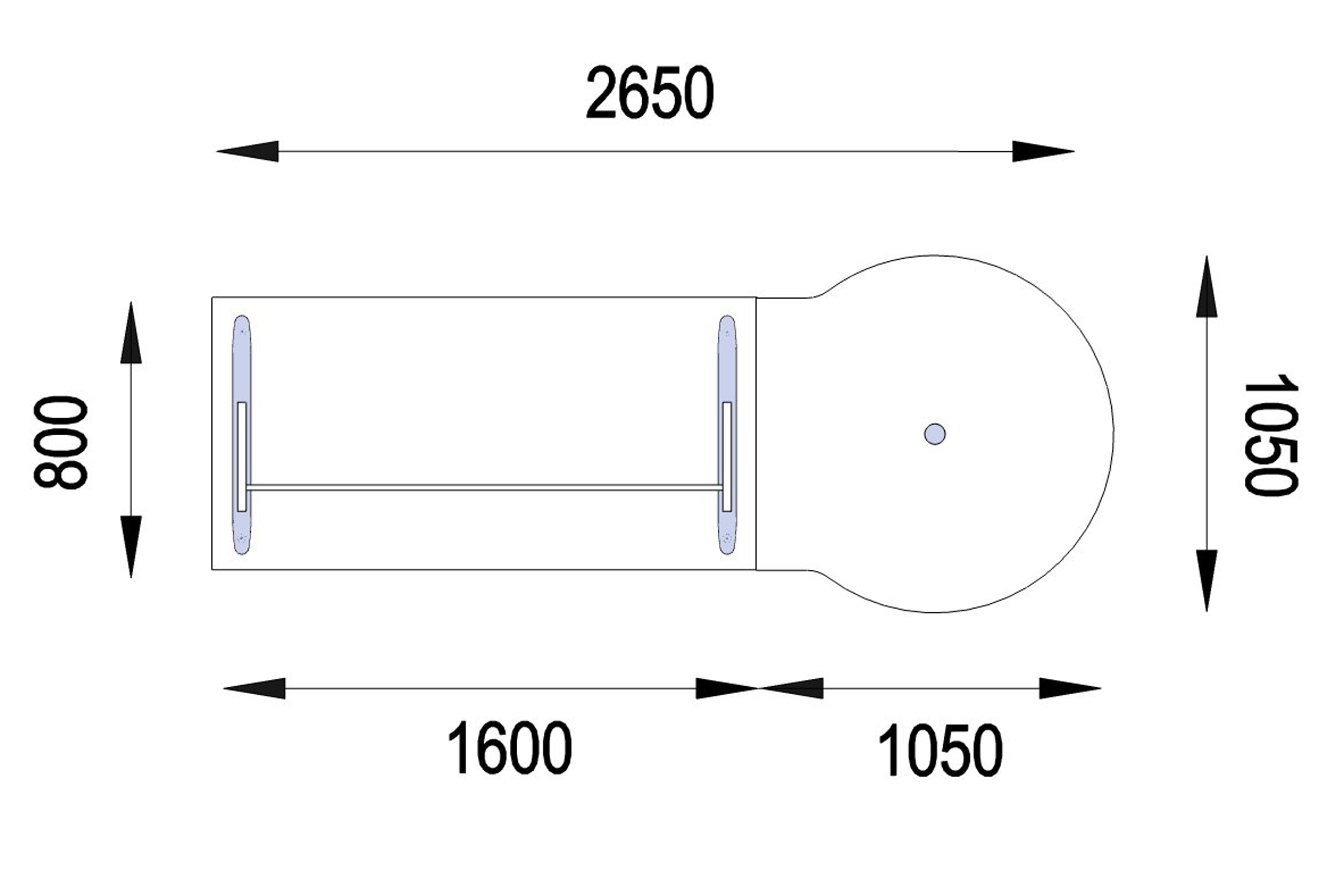 Bureau droit Majesty - l. 160 x pr. 80 cm - avec convivialité goutte d'eau - pieds panneaux