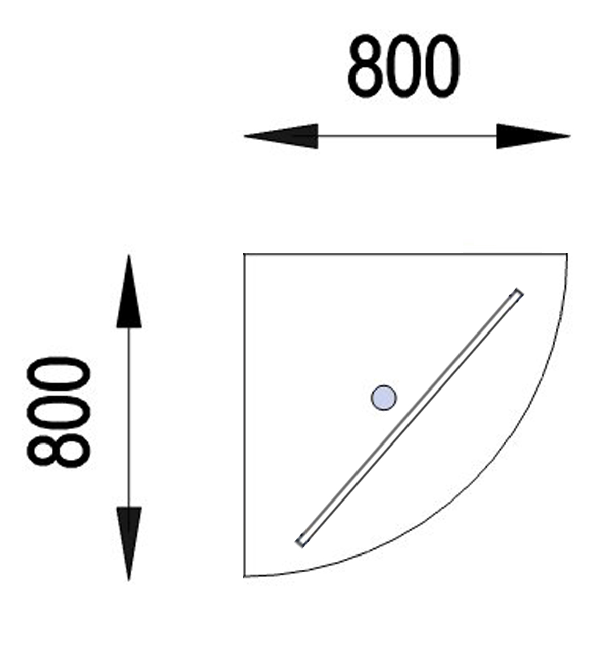Angle de liaison 90° Majesty - l. 80 x pr. 80 cm - 1 pied - avec voile de fond