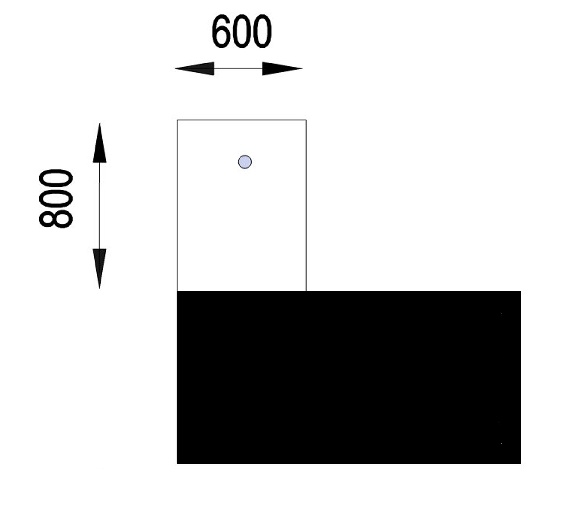 Retour pour bureau droit Majesty sur pied - l. 80 x pr. 60 cm