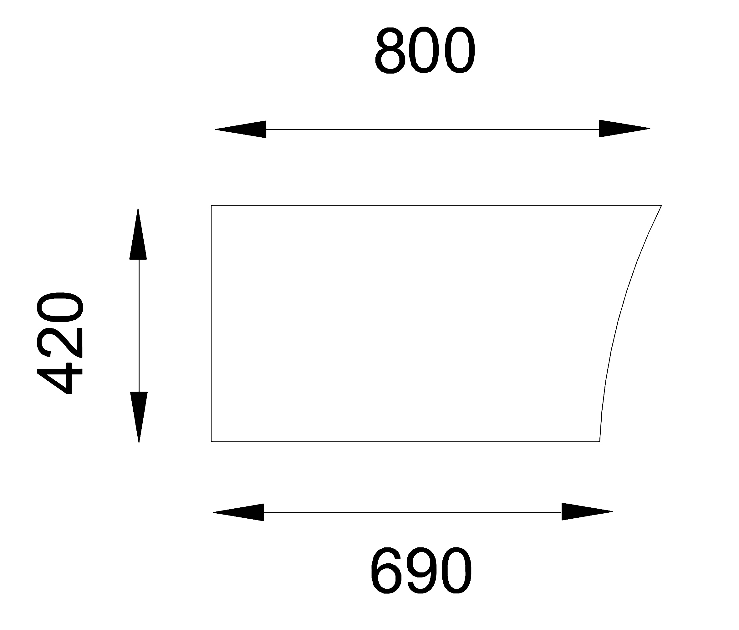 Retour pour bureau ergonomique Majesty sur pied - l. 80 x pr. 42 cm