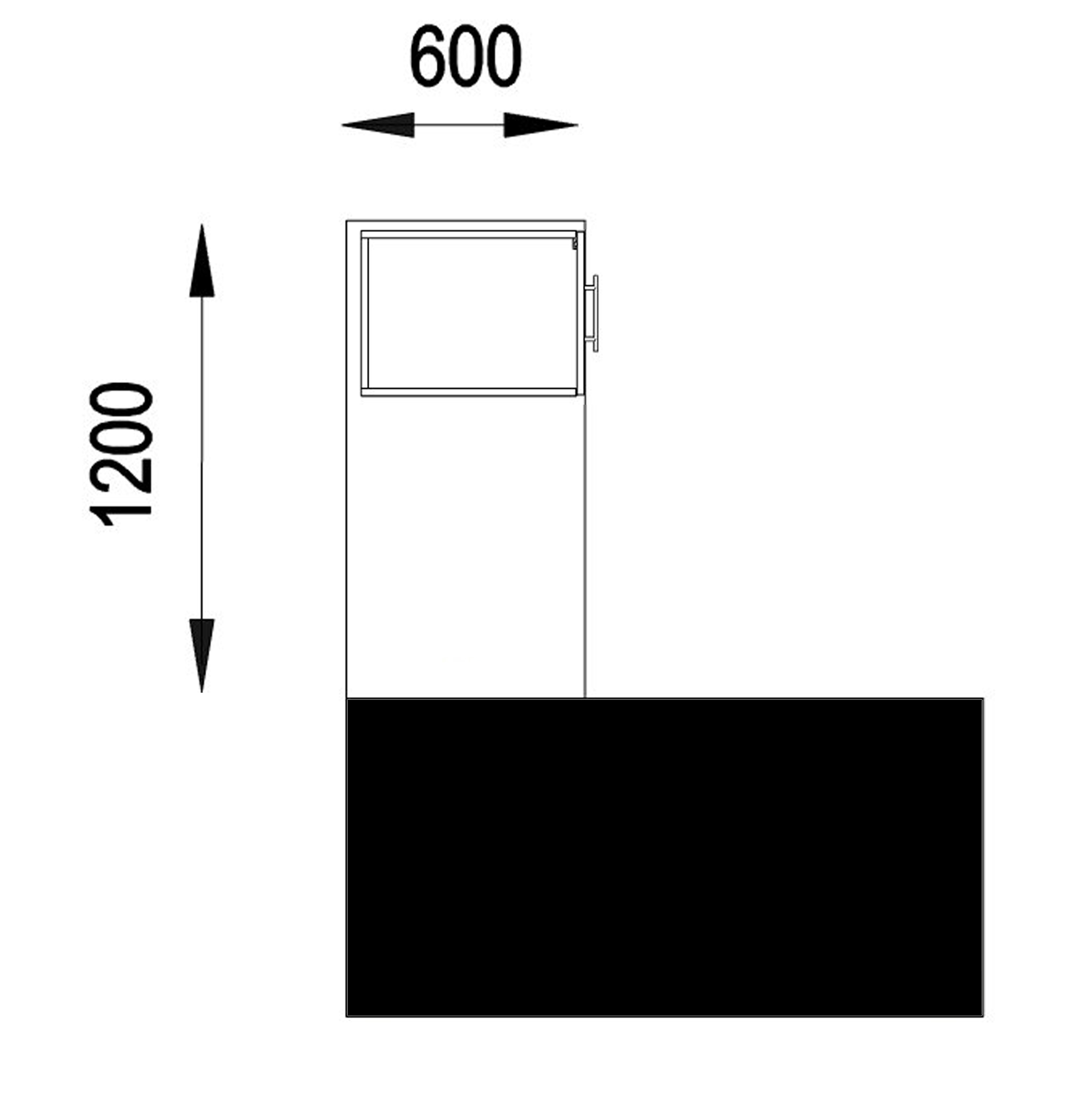 Retour pour bureau Majesty l. 120 x pr. 60 cm - sur caisson- 2 tiroirs plats + 1 tiroir dossiers suspendus