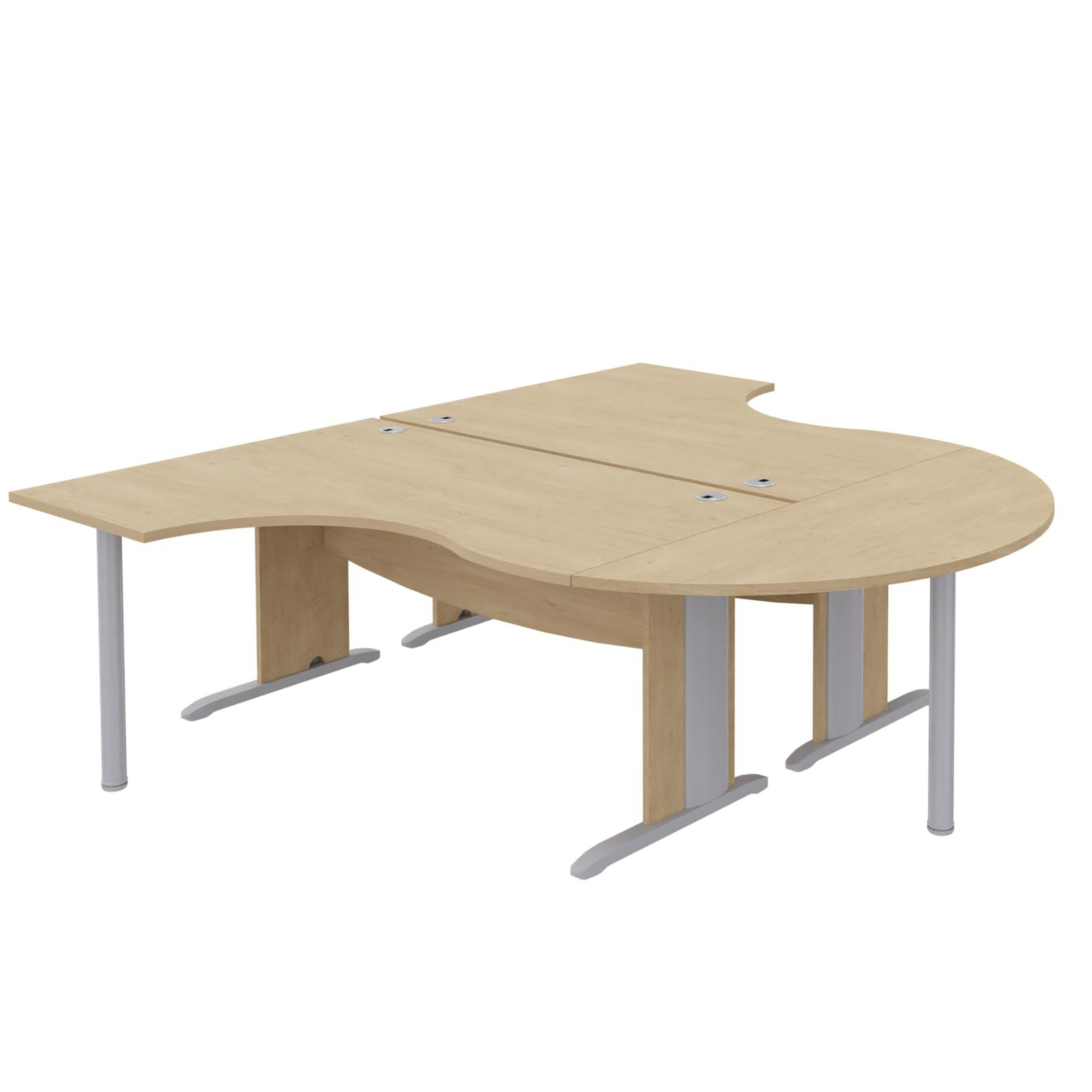 Convivialité demi-lune pour bureau Majesty - l. 163 x pr. 60 cm