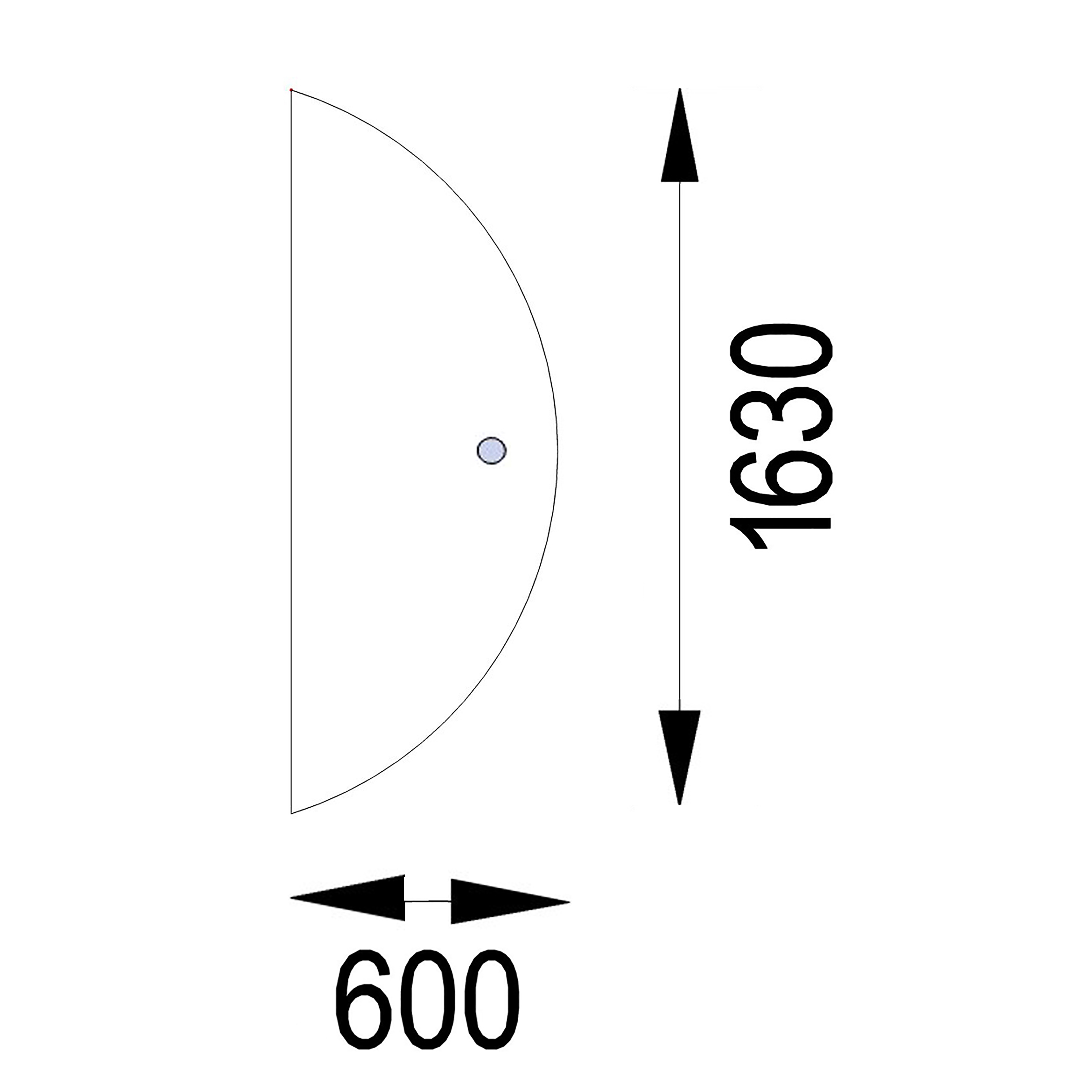 Convivialité demi-lune pour bureau Majesty - l. 163 x pr. 60 cm