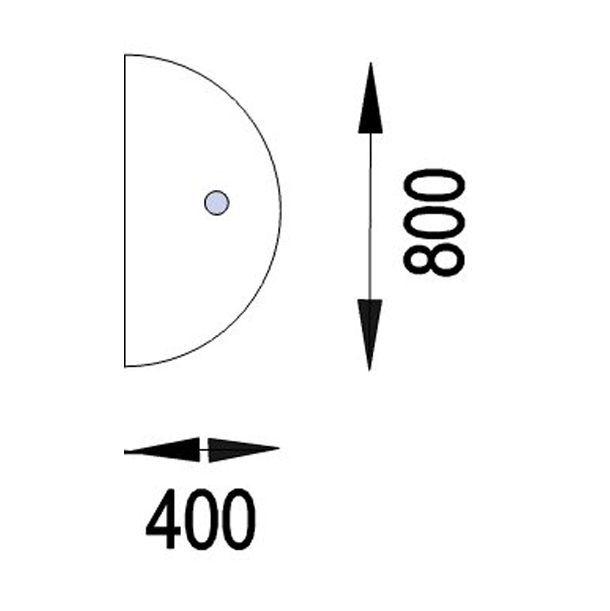 Convivialité demi-lune pour bureau Majesty - l. 80 x pr. 40 cm
