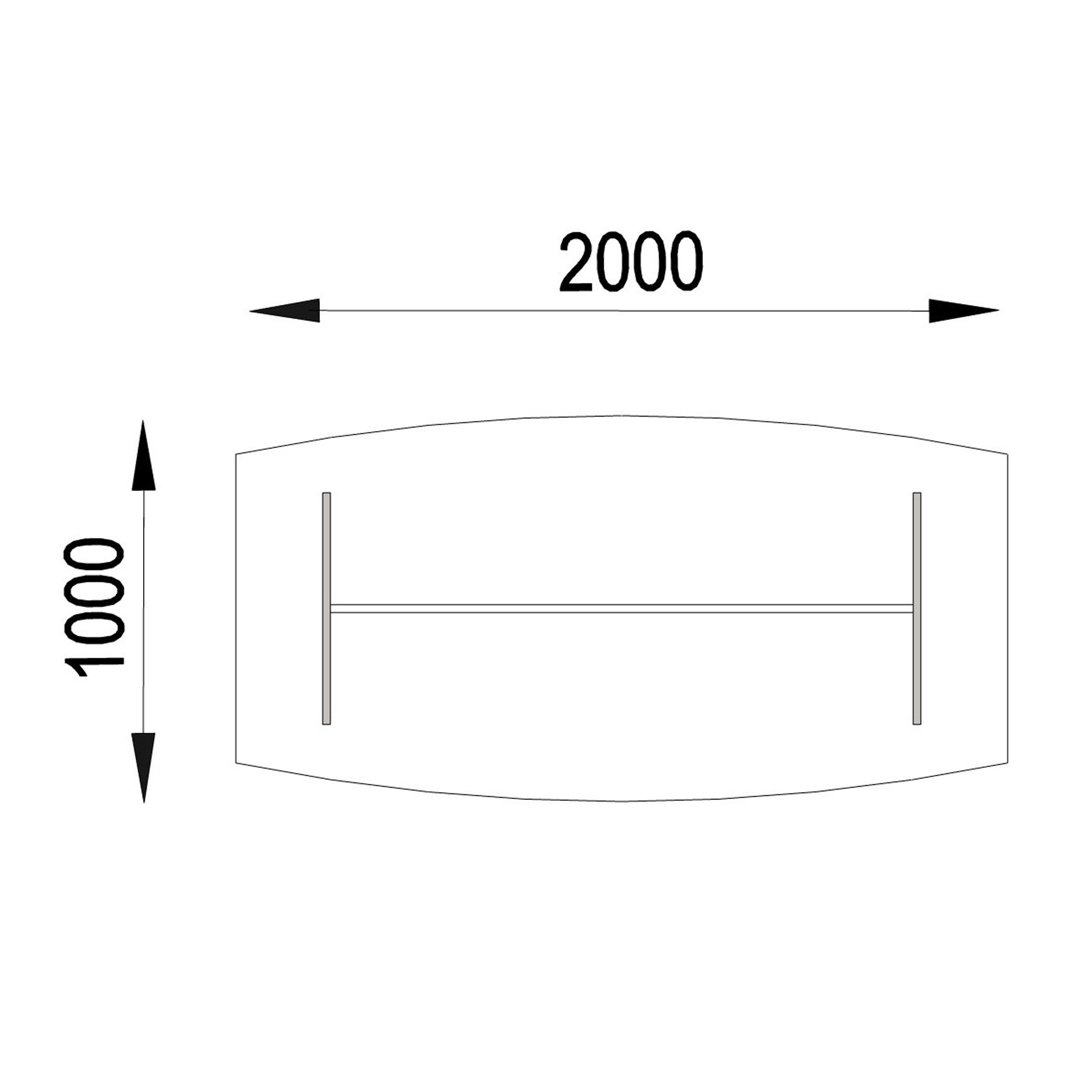 Table de réunion tonneau 6 à 8 places Majesty - l. 200 x pr. 100 cm - pieds panneaux