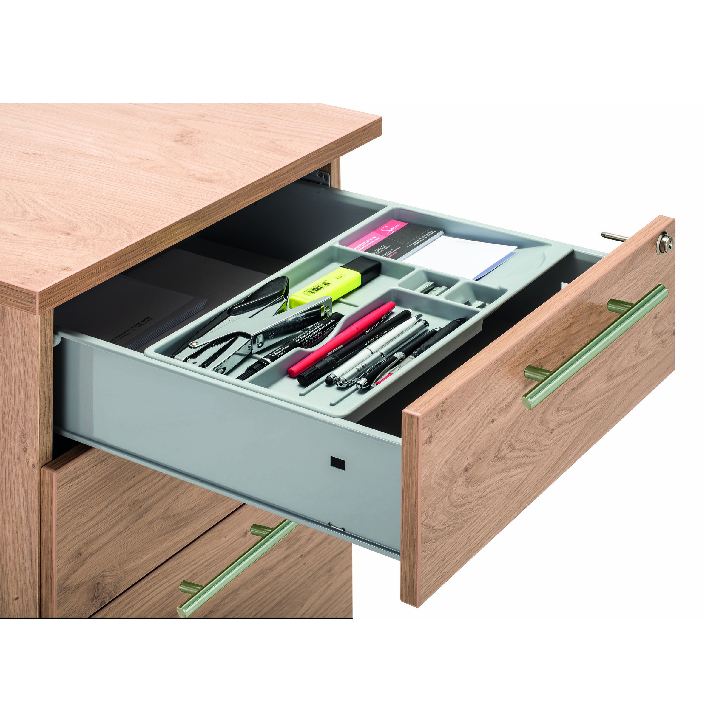 Caisson hauteur bureau Majesty - 4 tiroirs plats - pr. 80 cm