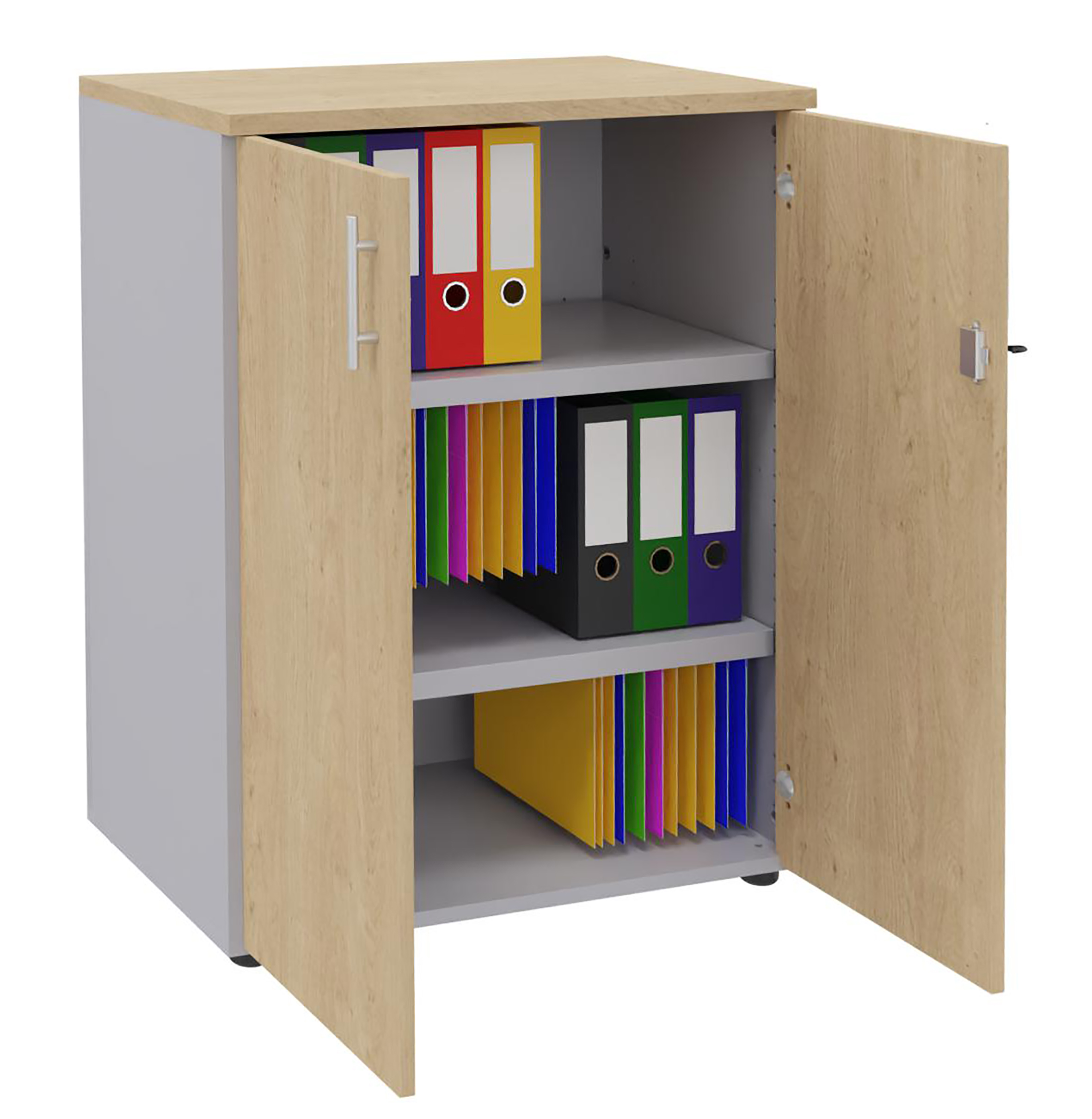 Armoire mélaminé Majesty - h. 102 x l. 80 cm - 2 tablettes métal - portes battantes