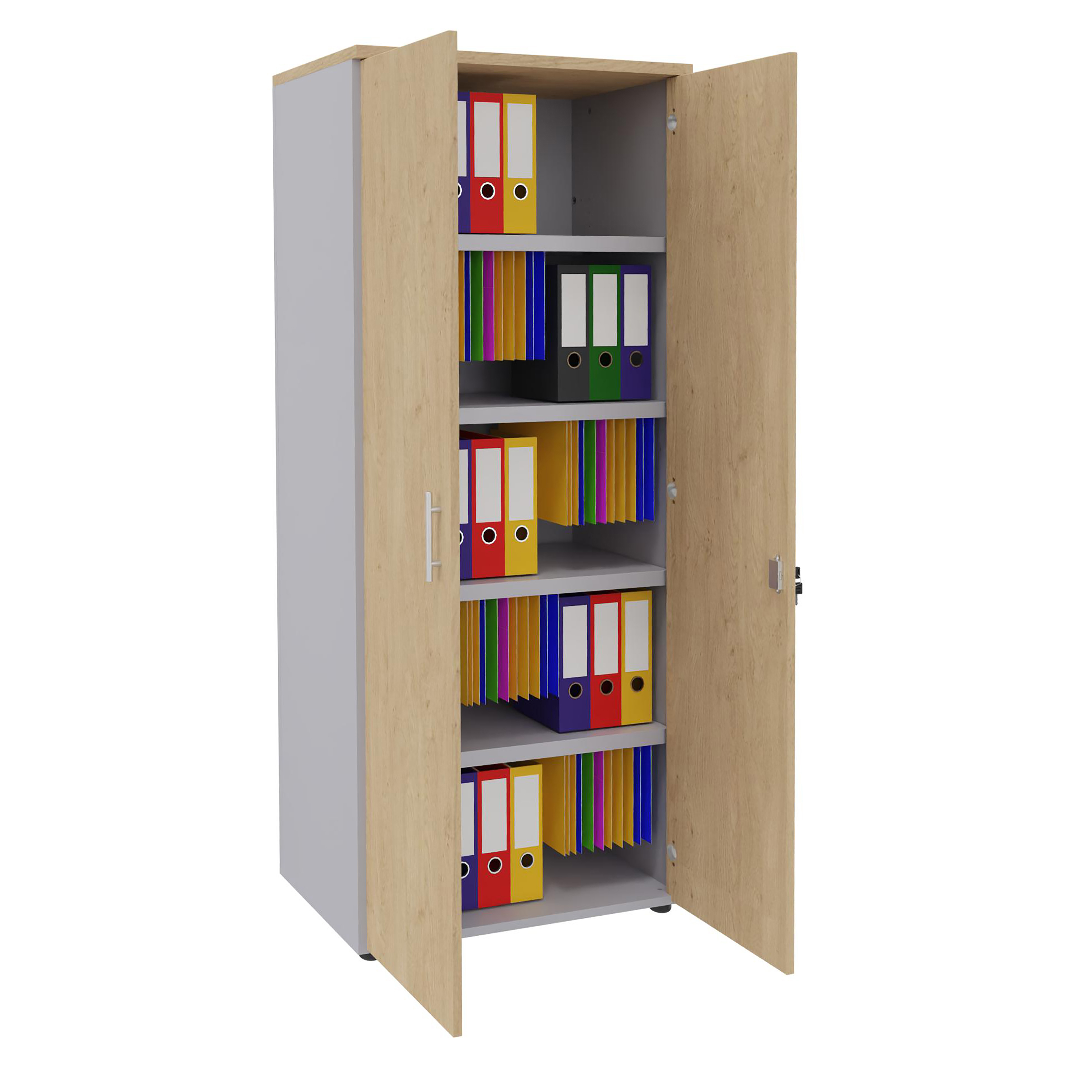 Armoire mélaminé Majesty - h. 183 x l. 80 cm - 4 tablettes métal - portes battantes