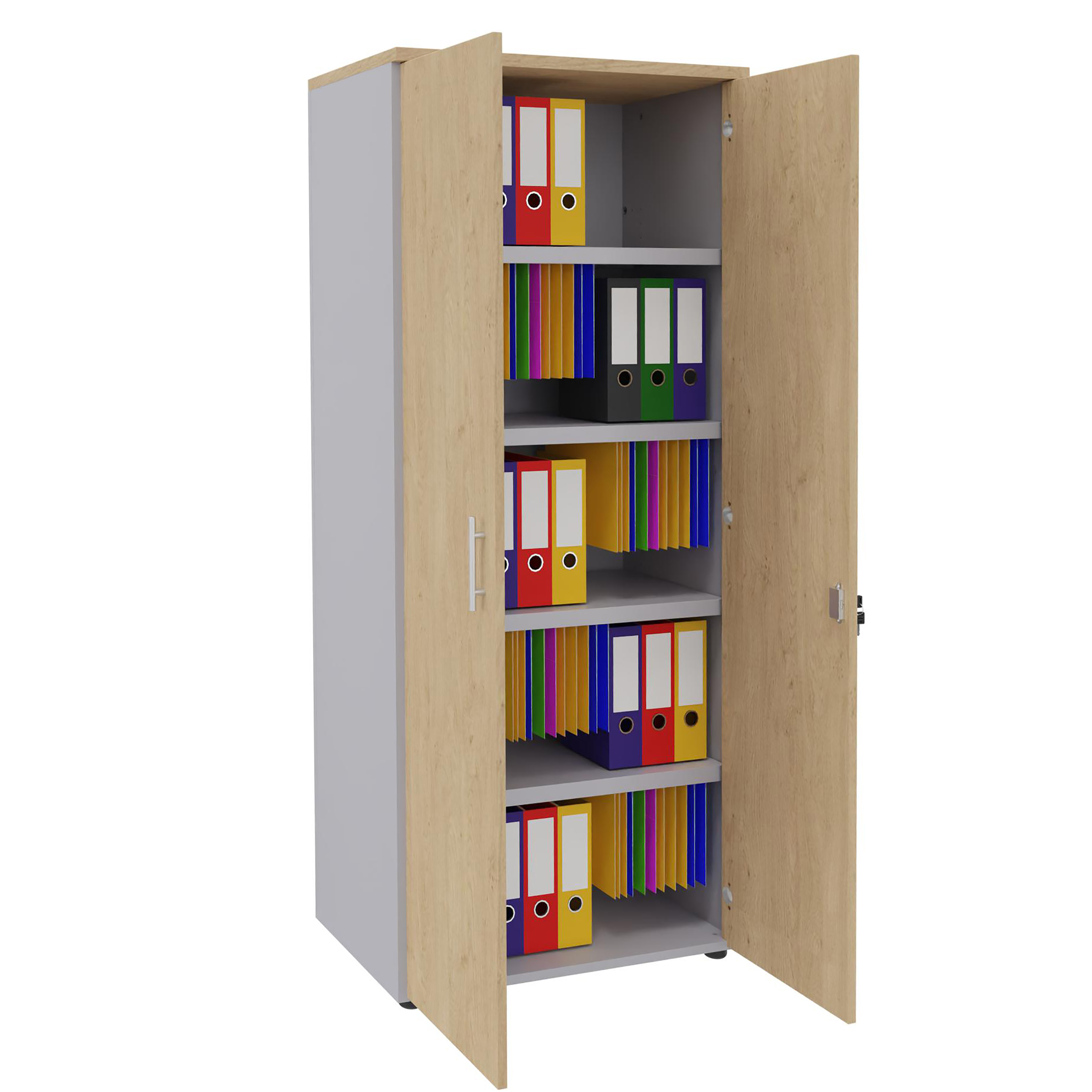 Armoire mélaminé Majesty - h. 183 x l. 100 cm - 4 tablettes métal - portes battantes