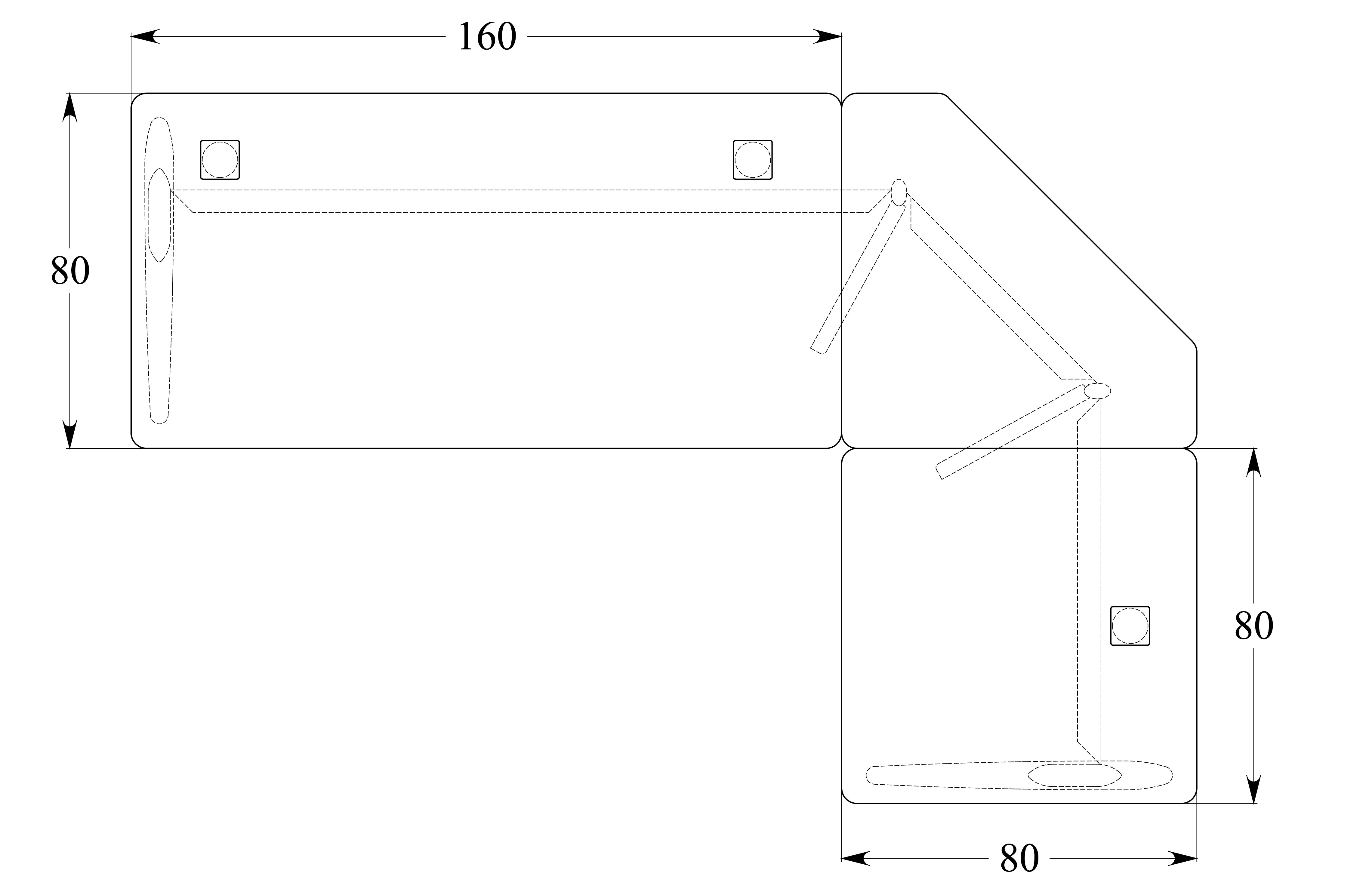 Bureau droit Corial - l. 160 x pr. 80 cm + angle 90° + retour l. 80 x pr. 80 cm