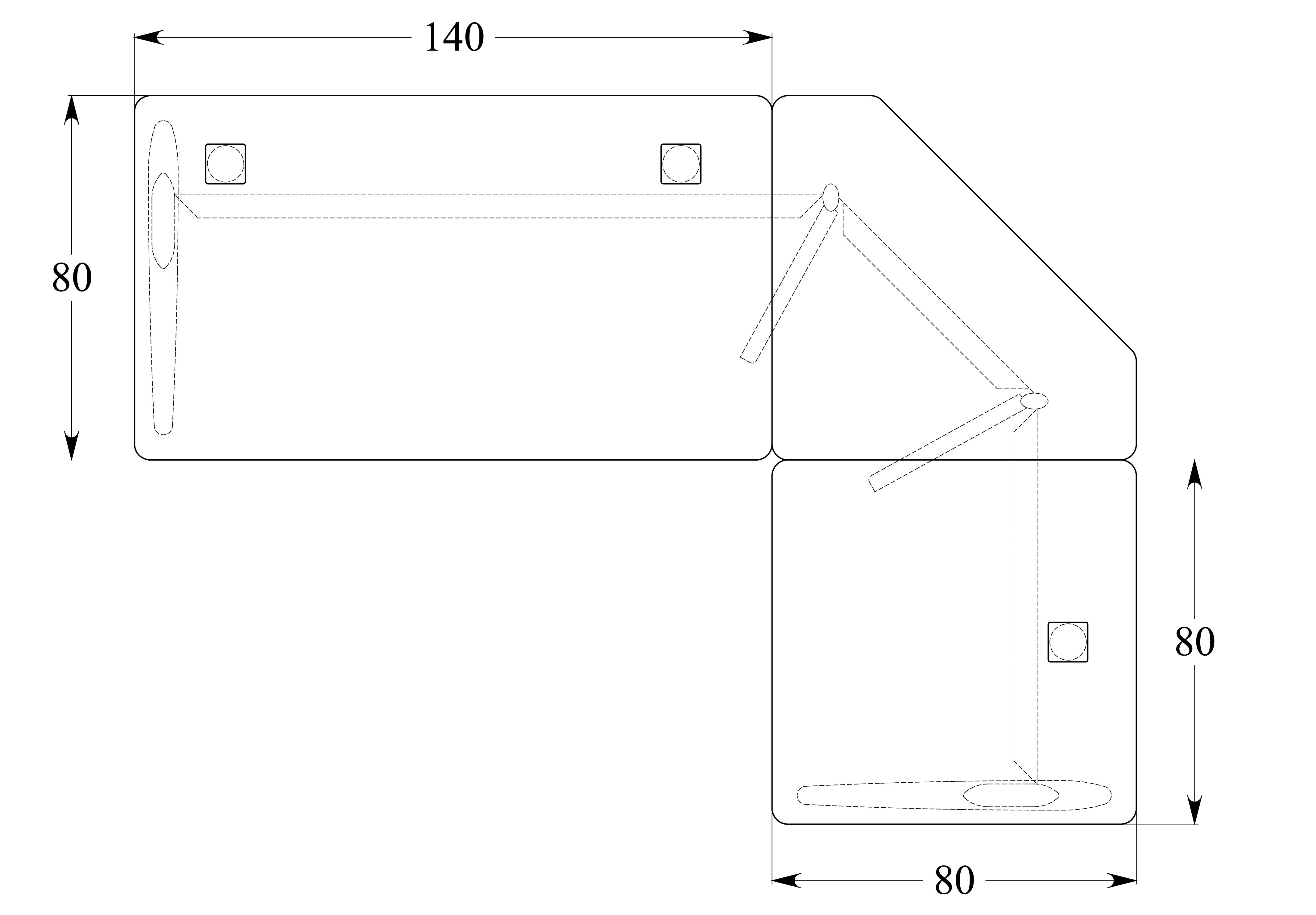 Bureau droit Corial - l. 140 x pr. 80 cm + angle 90° + retour l. 80 x pr. 80 cm