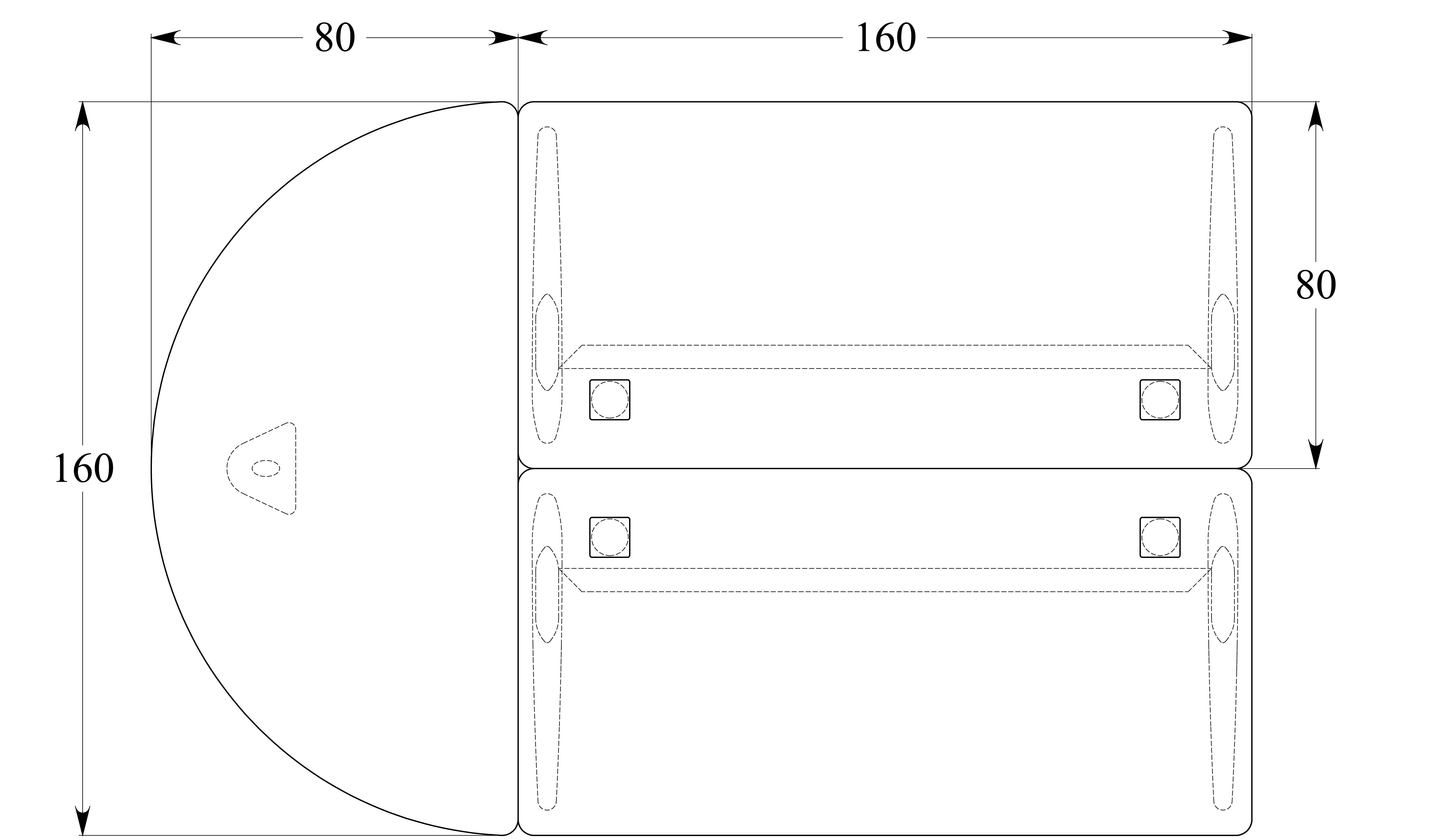 Ensemble 2 bureaux droits Corial - l. 160 x pr. 80 cm + convivialité demi-lune latérale