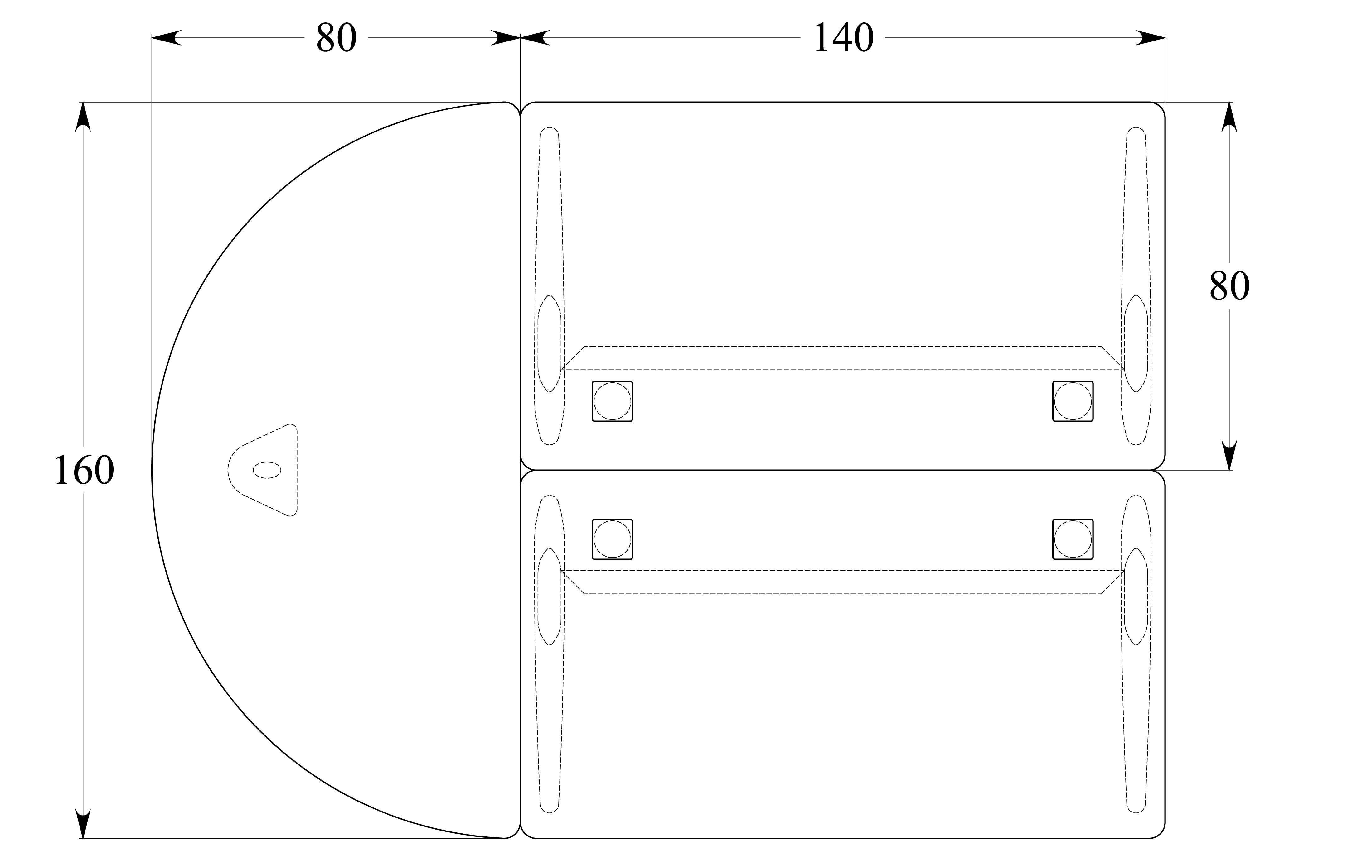 Ensemble 2 bureaux droits Corial - l. 140 x pr. 80 cm + convivialité demi-lune latérale