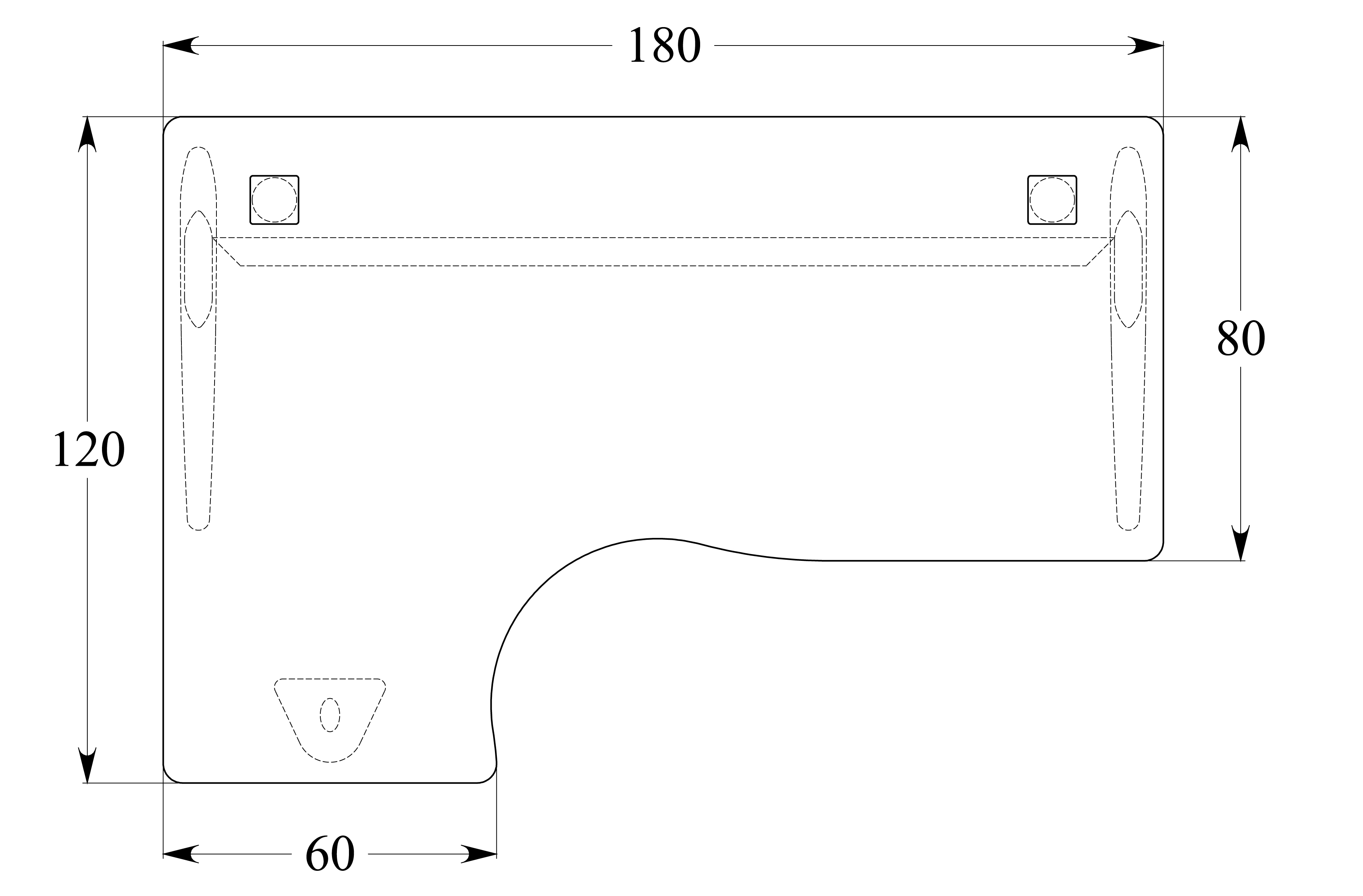 Bureau compact 90° asymétrique Corial - l. 180 x l. 120 x pr. 80-60 cm