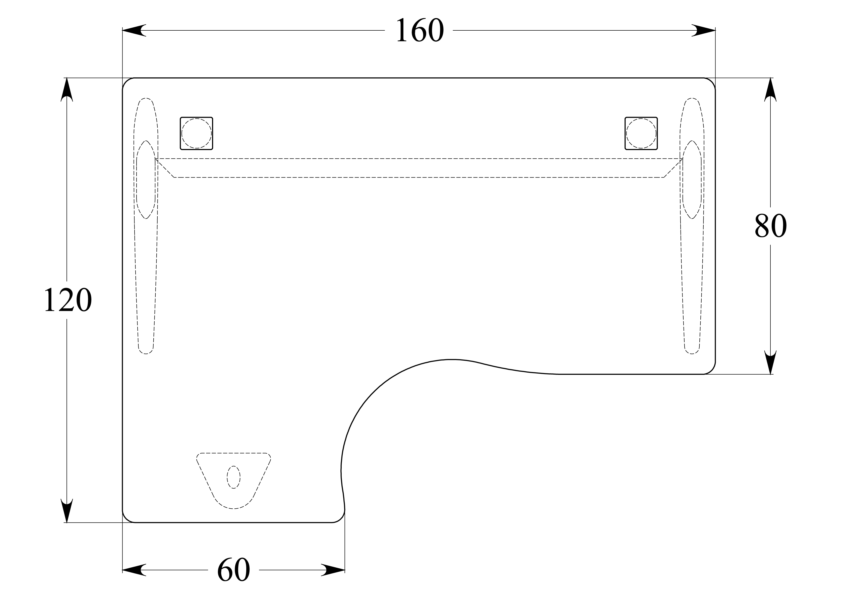 Bureau compact 90° asymétrique Corial - l. 160 x l. 120 x pr. 80-60 cm