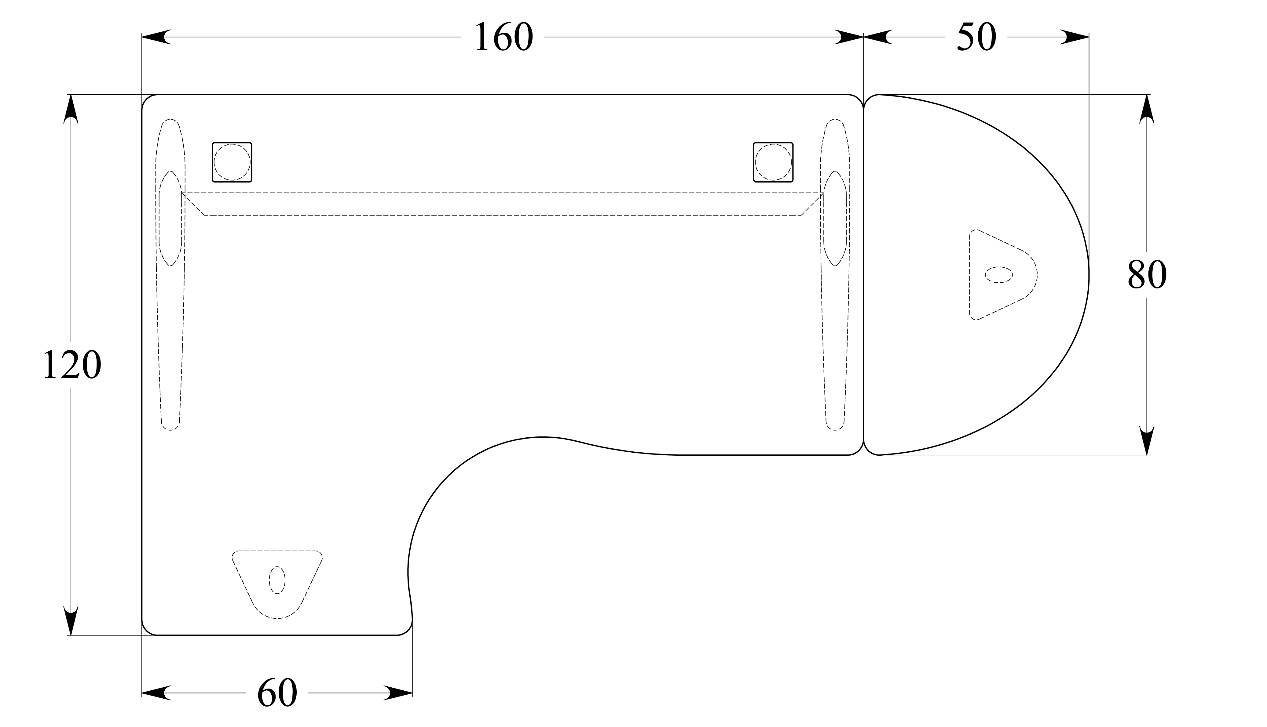 Bureau compact 90° asymétrique Corial - l. 160 x l. 120 x pr. 80-60 cm + convivialité demi-lune latérale