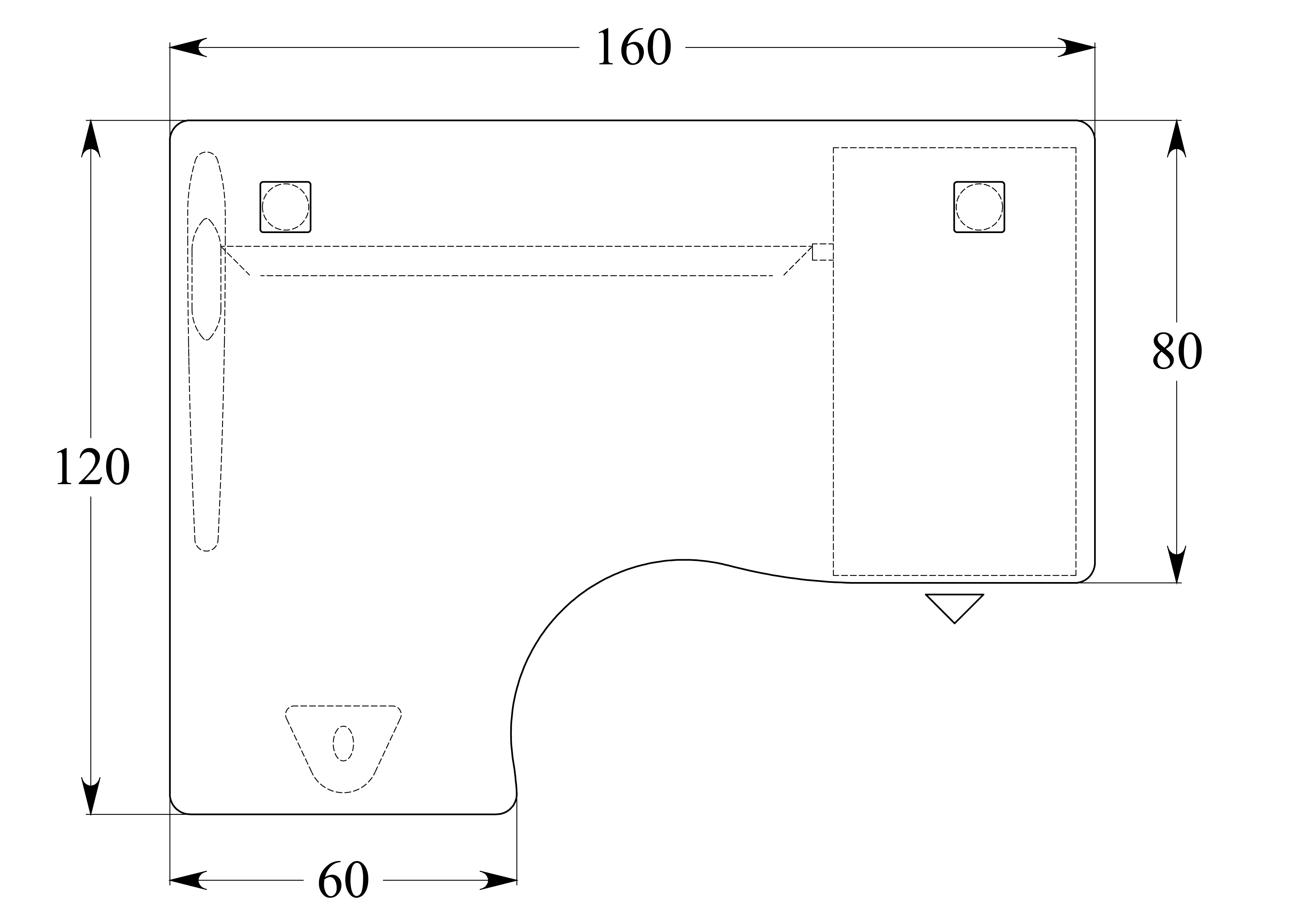Bureau compact 90° asymétrique Corial - l. 160 x l. 120 x pr. 80-60 cm - avec caisson porteur