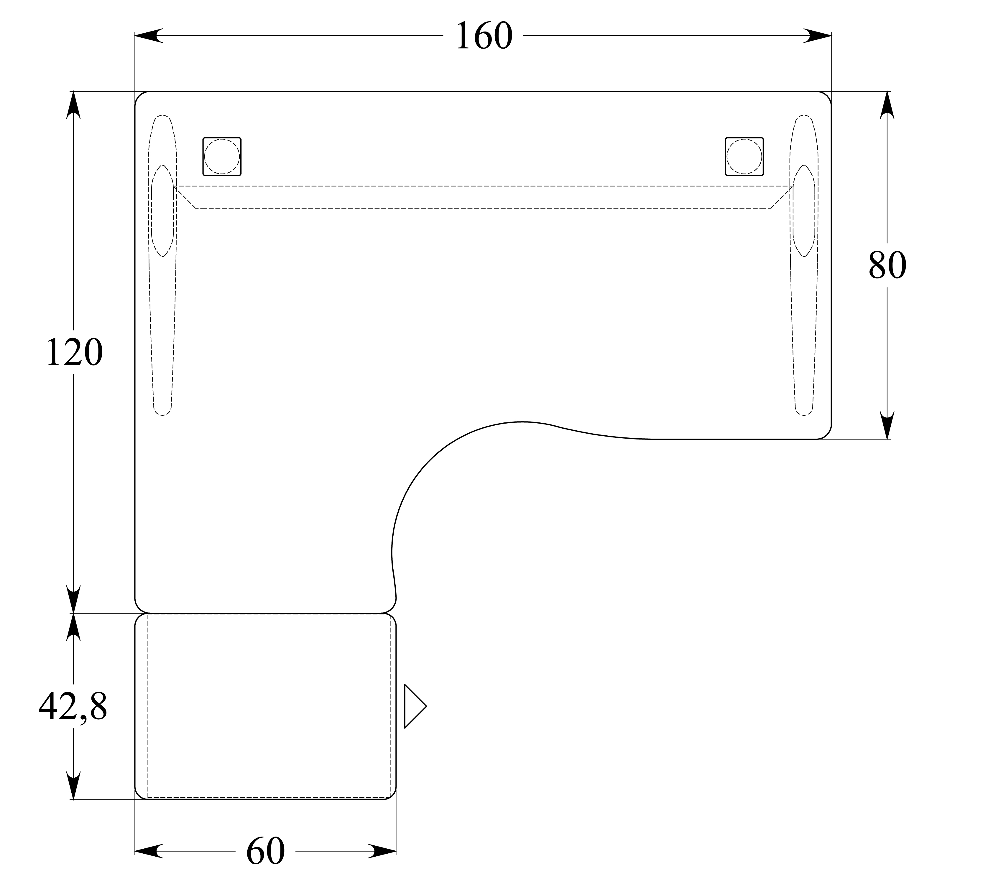 Bureau compact 90° asymétrique Corial - l. 160 x l.120 pr. 80-60 cm + caisson hauteur bureau
