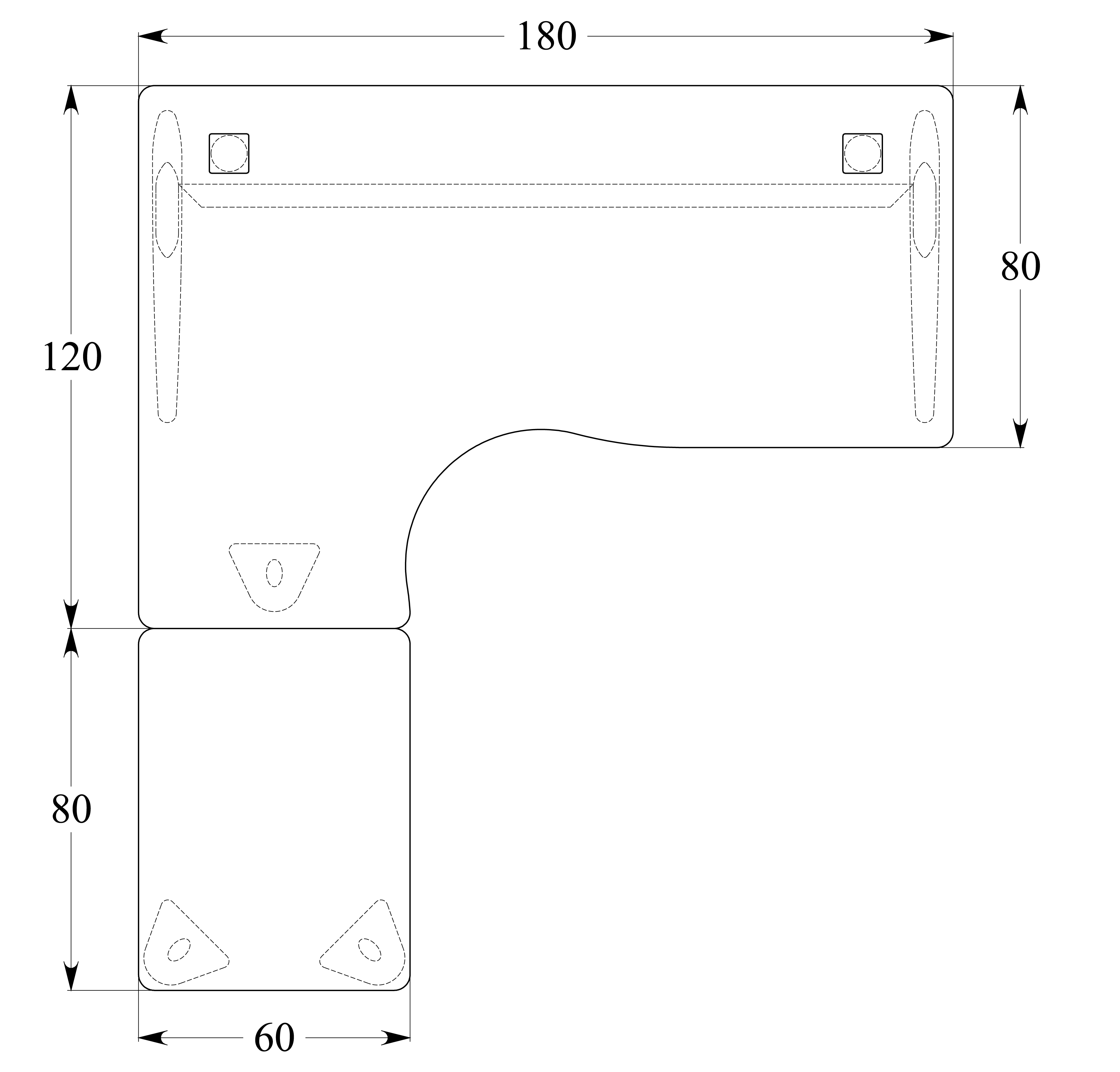 Bureau compact 90° asymétrique Corial - l. 180 x l. 120 x pr. 80-60 cm + retour l. 80 x pr. 60 cm