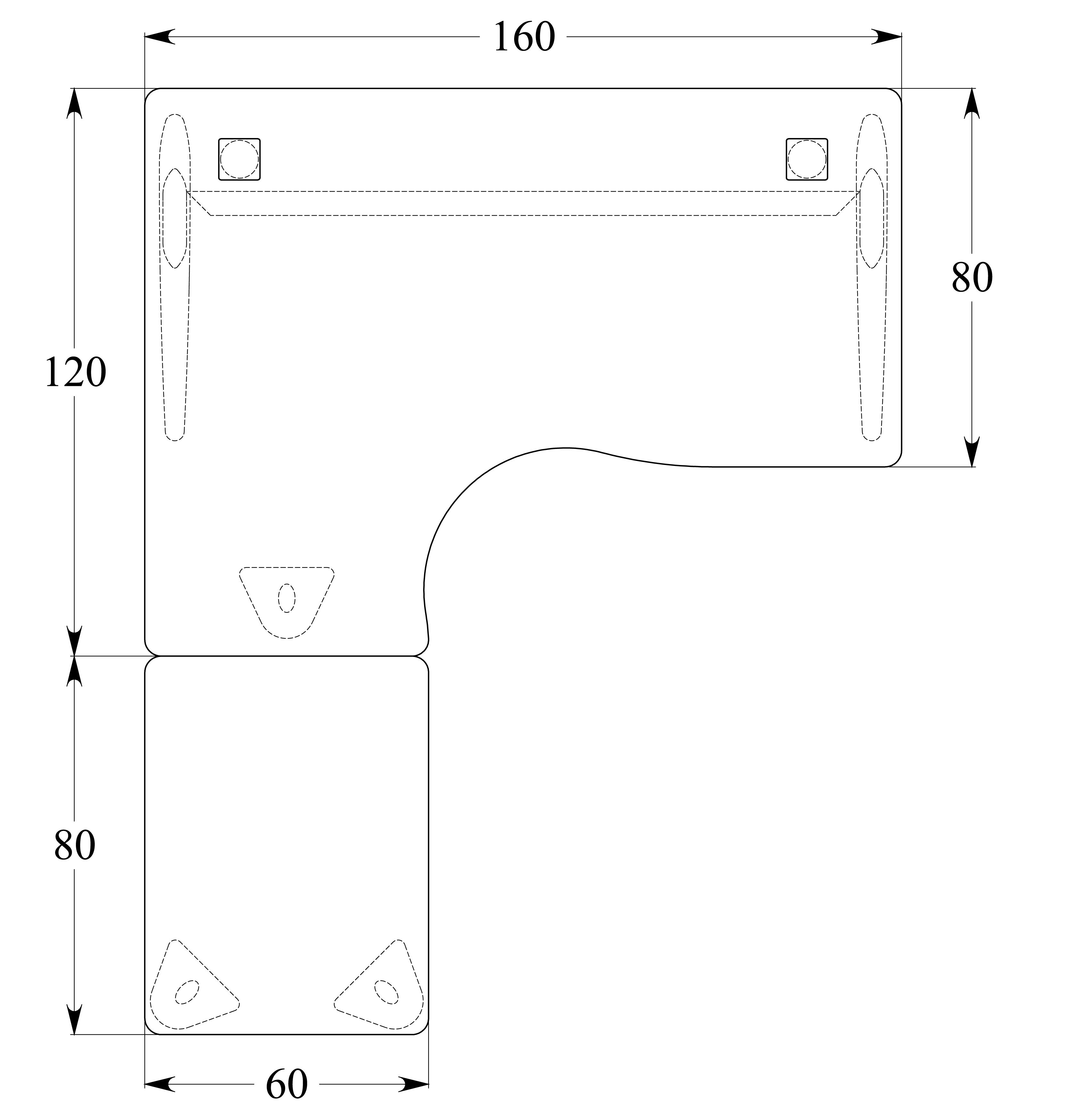 Bureau compact 90° asymétrique Corial - l. 160 x l. 120 x pr. 80-60 cm + retour l. 80 x pr. 60 cm