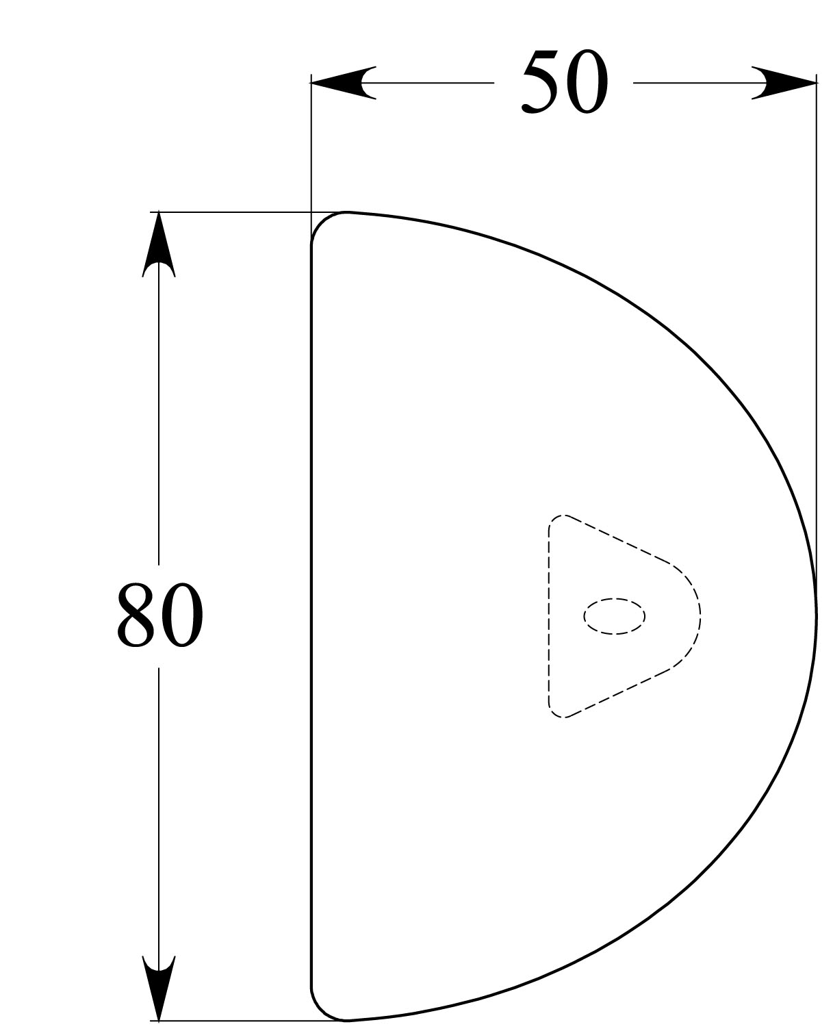 Convivialité demi-lune Corial - l. 80 x pr. 50 cm