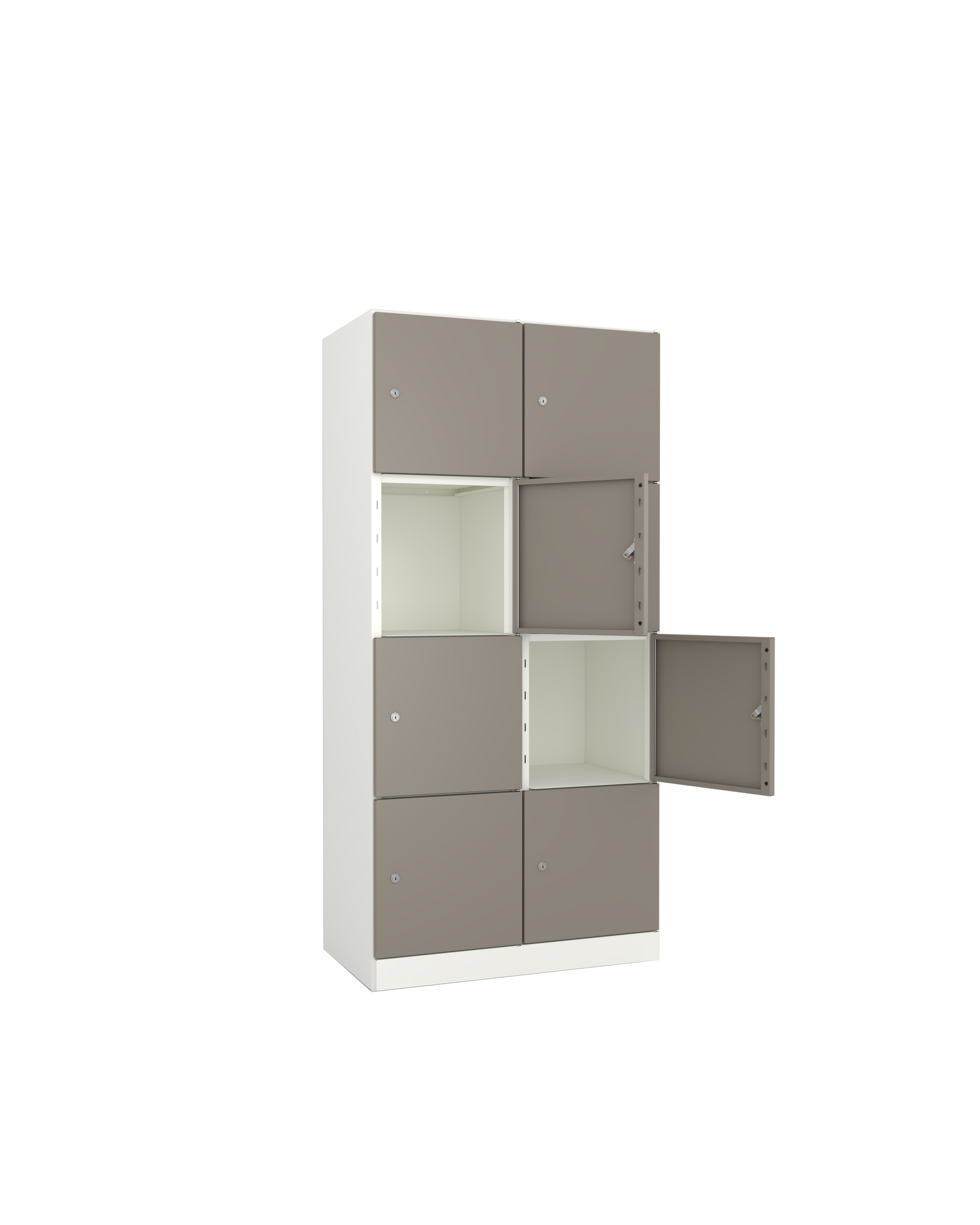 Meuble de rangement métallique Corial - 8 casiers - fermeture à clé - clé passe partout non fournie