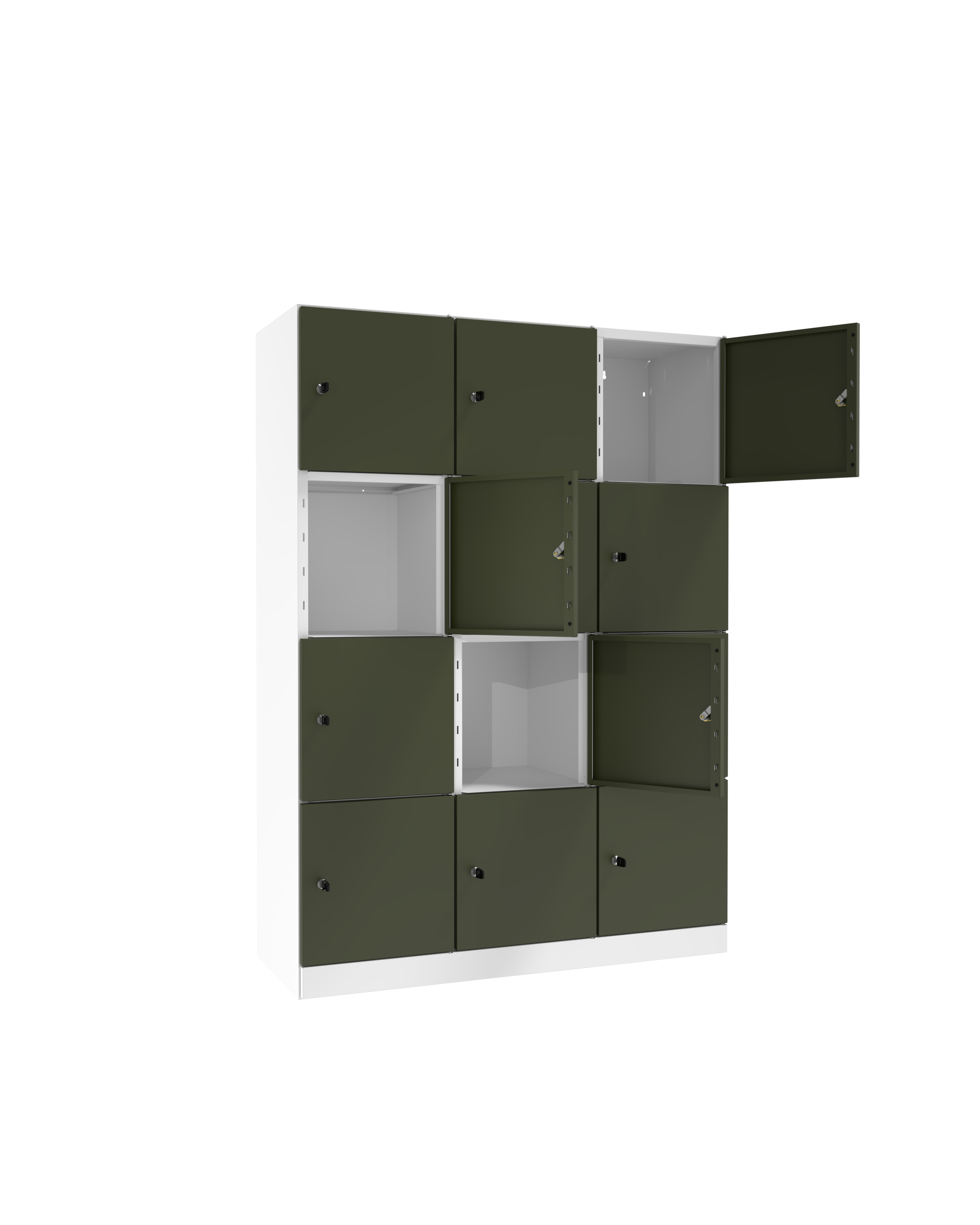 Meuble de rangement métallique Corial- 12 casiers - fermeture à clé - clé passe partout non fournie