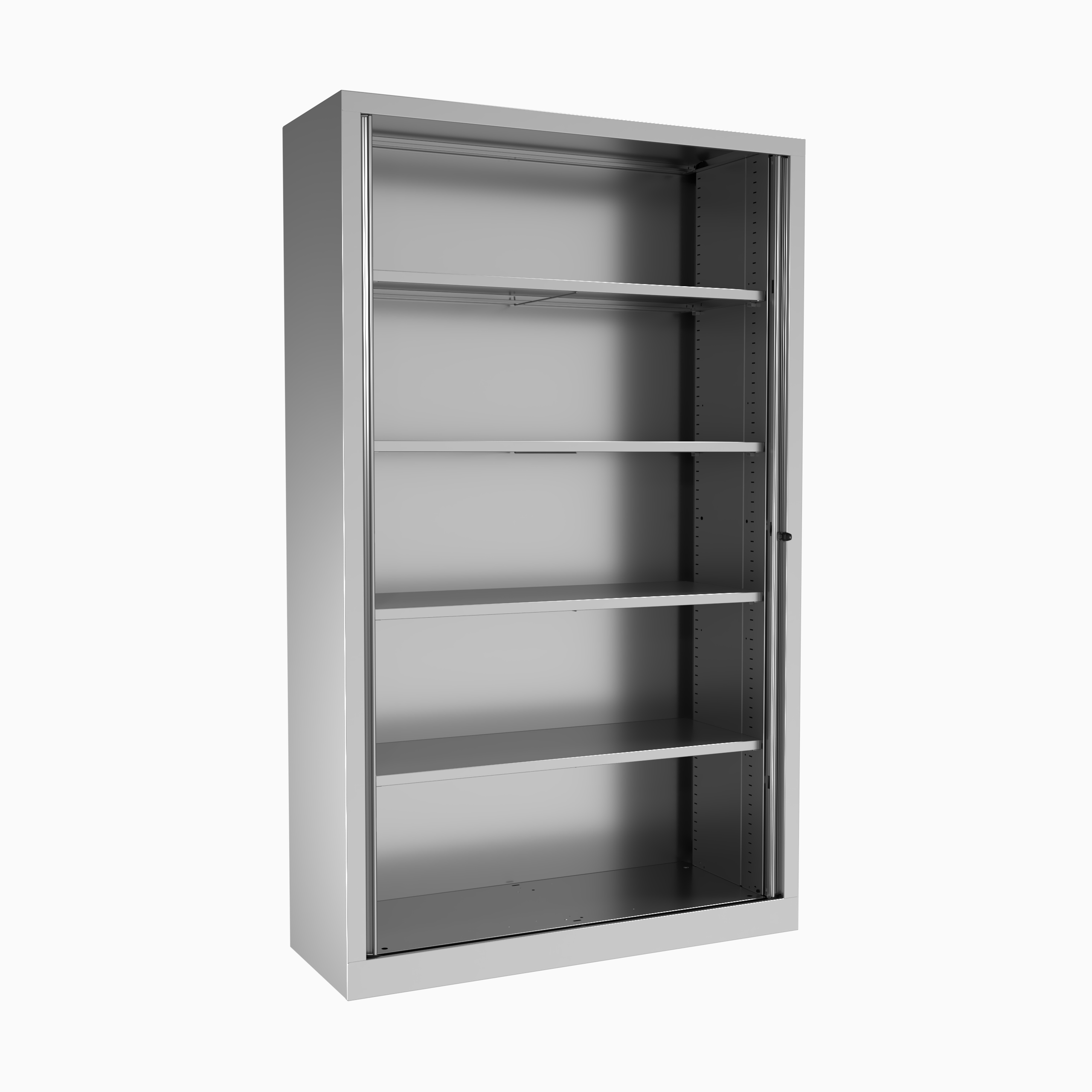 Armoire métallique Corial - h. 198 x l. 120 cm - 4 tablettes - façade décor bois - fermeture rideaux - délai court