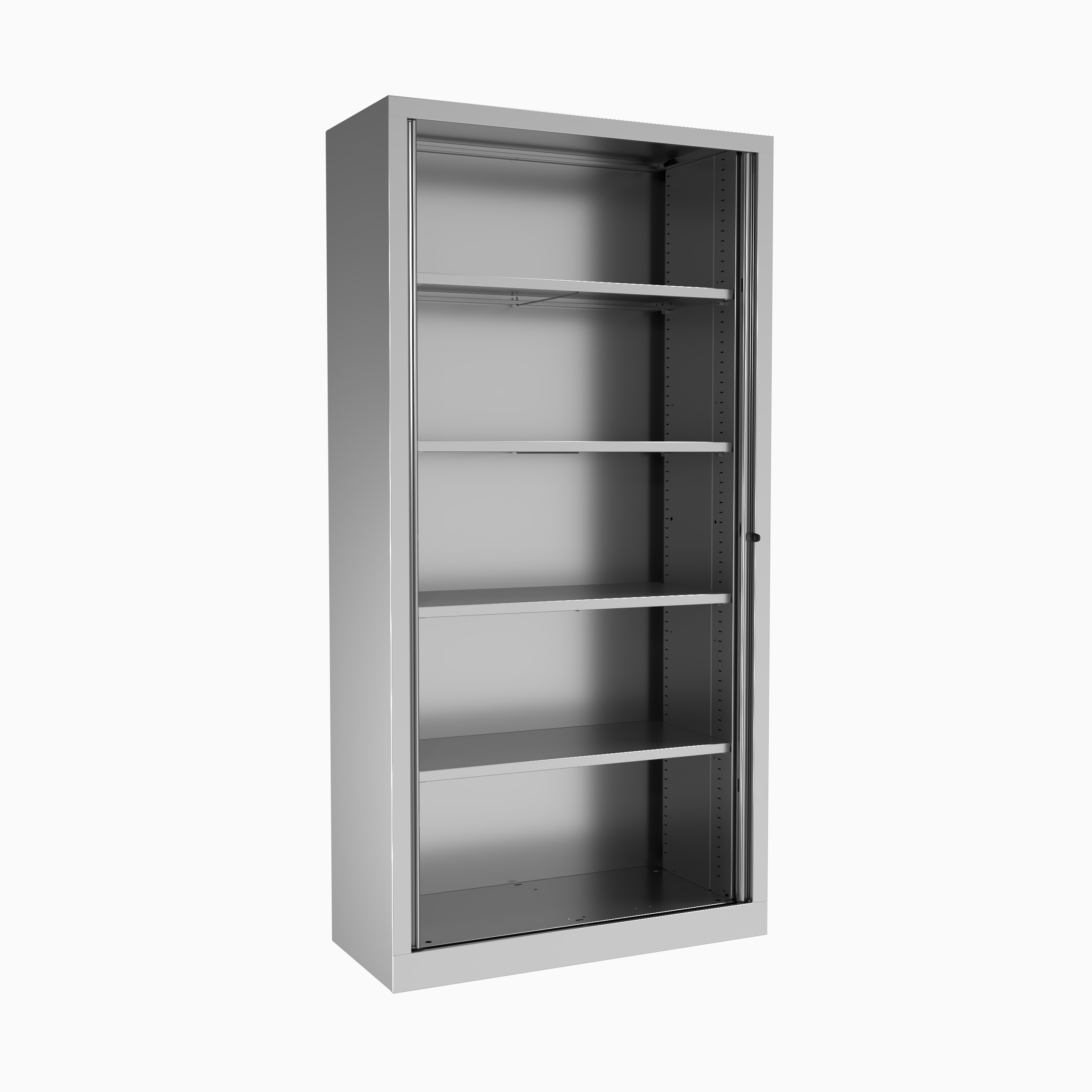 Armoire métallique Corial - h. 198 x l. 100 cm - 4 tablettes - façade décor bois - fermeture rideaux - délai court