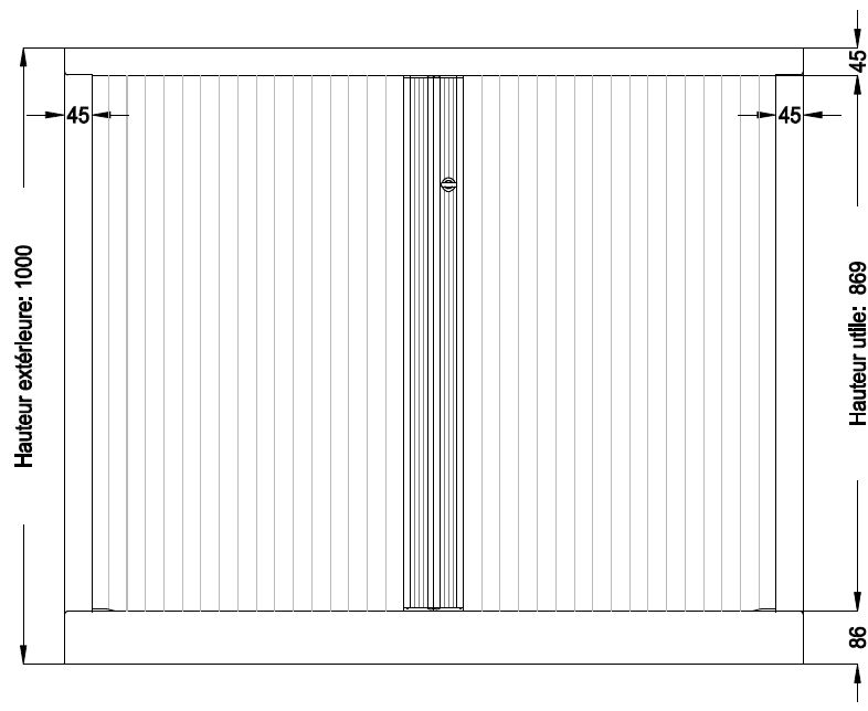Armoire métallique Corial - h. 100 x l. 120 cm - 2 tablettes - façade décor bois - fermeture rideaux - délai court