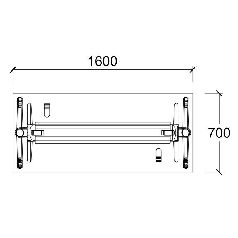 Table pliante Fliptop Twin - 160 x 70 cm - piétement mobile - plateau mélaminé rabattable