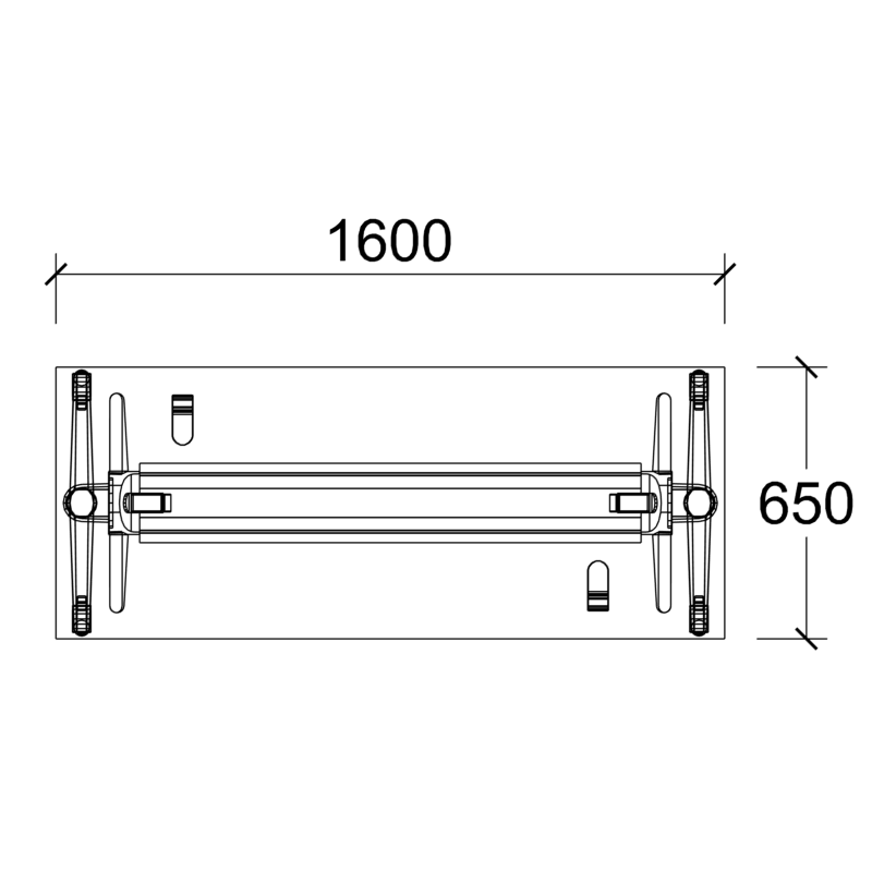 Table pliante Fliptop Twin - 160 x 65 cm - piétement mobile - plateau mélaminé rabattable