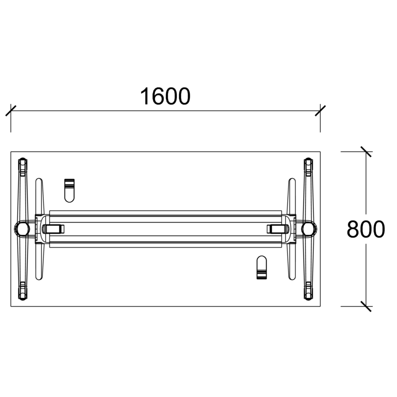 Table pliante Fliptop Twin - 160 x 80 cm - piétement mobile - plateau mélaminé rabattable