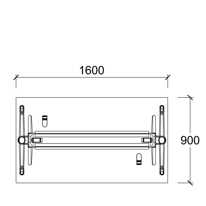 Table pliante Fliptop Twin - 160 x 90 cm - piétement mobile - plateau mélaminé rabattable
