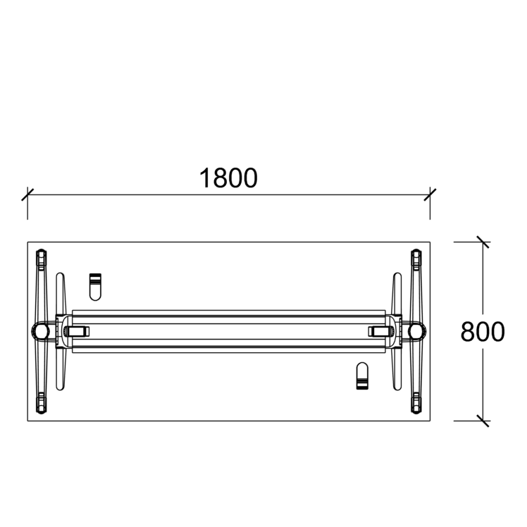 Table pliante Fliptop Twin - 180 x 80 cm - piétement mobile - plateau mélaminé rabattable