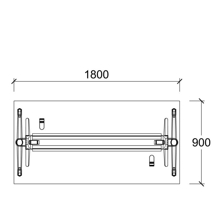 Table pliante Fliptop Twin - 180 x 90 cm - piétement mobile - plateau mélaminé rabattable