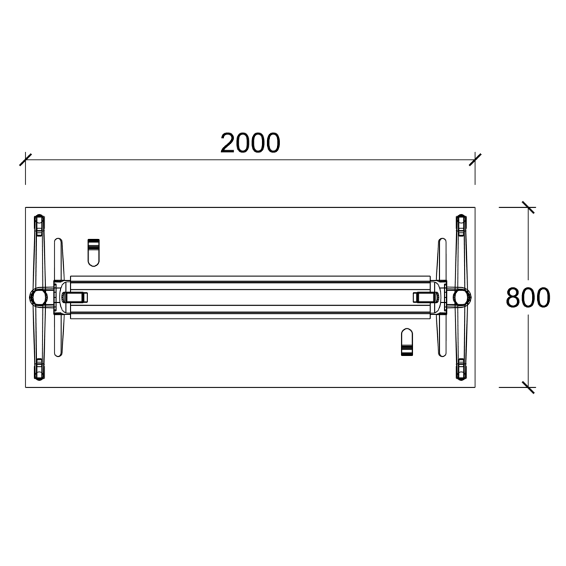 Table pliante Fliptop Twin - 200 x 80 cm - piétement mobile - plateau mélaminé rabattable