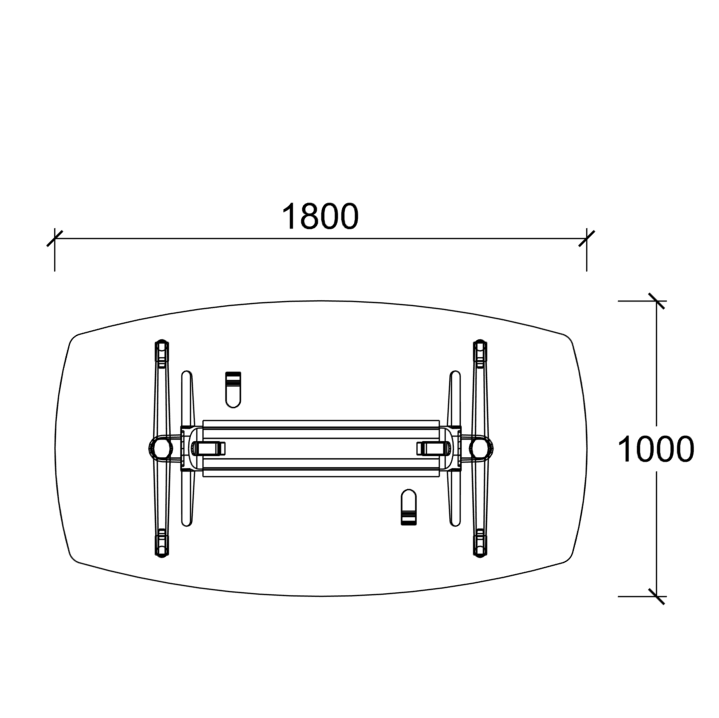Table pliante tonneau Fliptop Twin - 180 x 100 cm - piétement mobile - plateau mélaminé rabattable