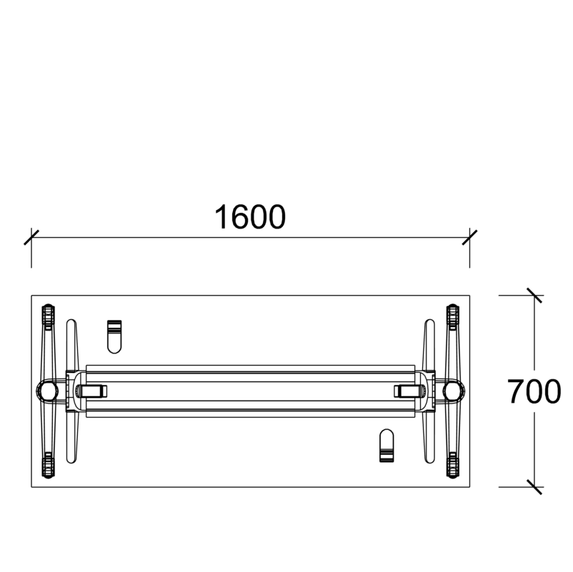 Table pliante Fliptop Twin - 160 x 70 cm - piétement mobile - plateau ébénisterie rabattable