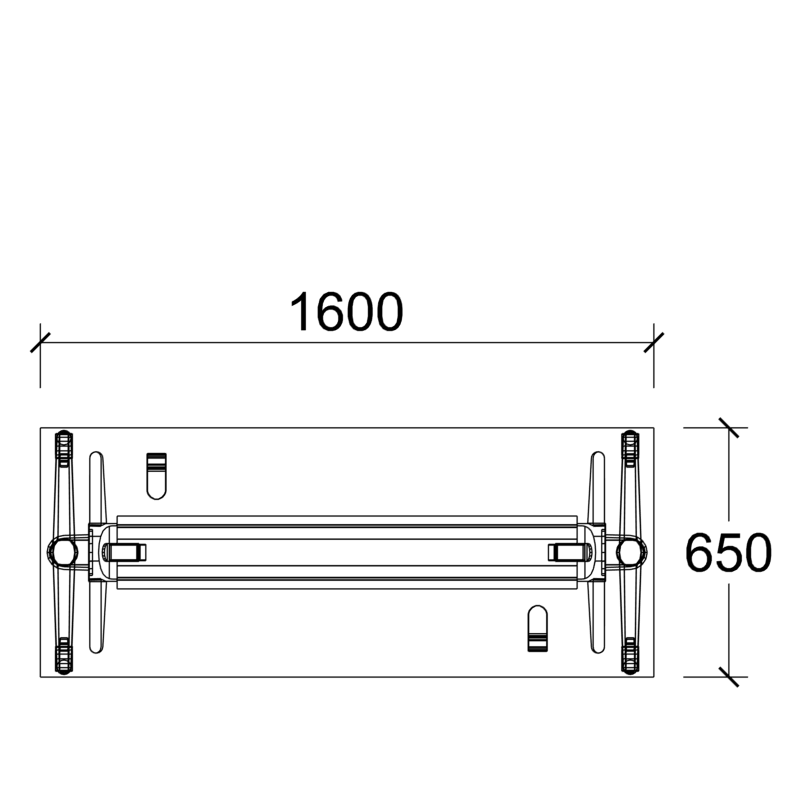 Table pliante Fliptop Twin - 160 x 65 cm - piétement mobile - plateau ébénisterie rabattable