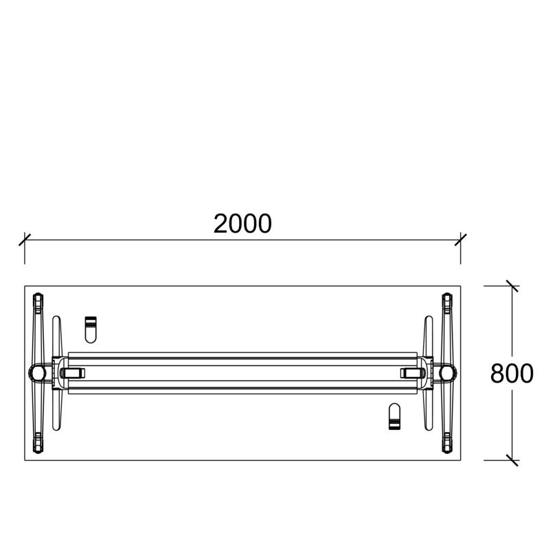 Table pliante Fliptop Twin - 200 x 80 cm - piétement mobile - plateau ébénisterie rabattable