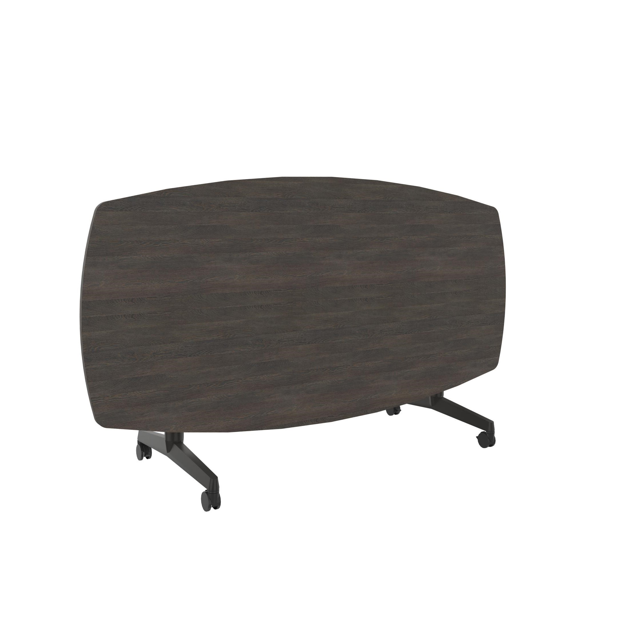Table pliante tonneau Fliptop Twin - 200 x 100 cm - piétement mobile - plateau ébénisterie rabattable