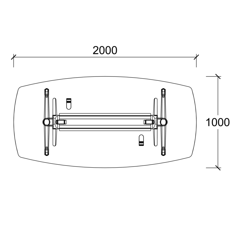 Table pliante tonneau Fliptop Twin - 200 x 100 cm - piétement mobile - plateau ébénisterie rabattable