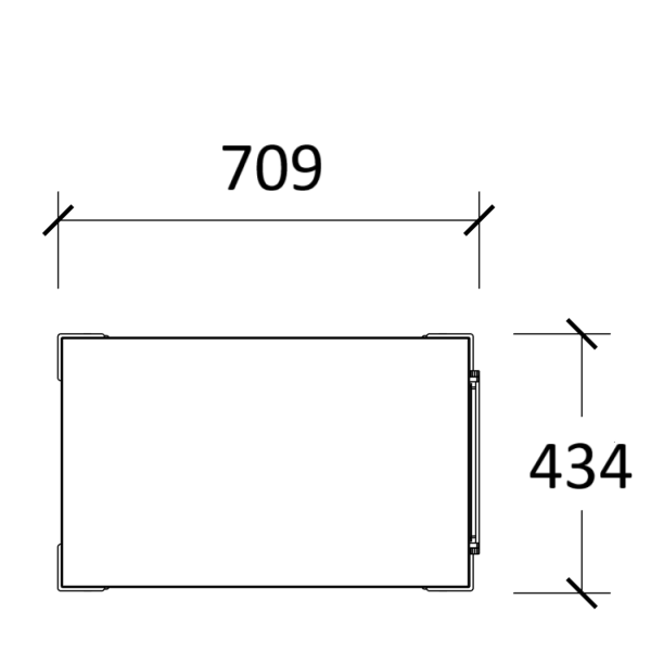 Desserte de rangement mobile Fliptop Twin - mélaminé - 72 x 71 cm - rideau nickel NI