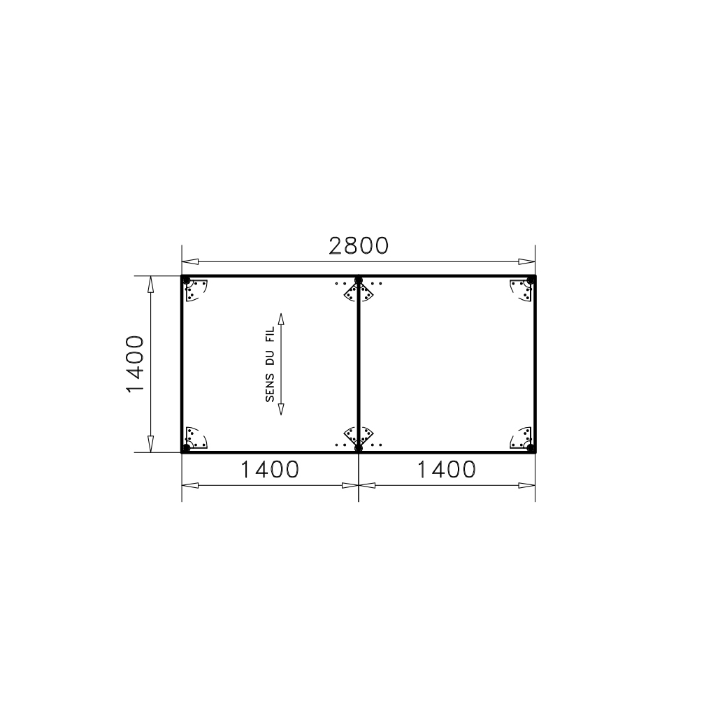 Table de réunion rectangulaire 12 places Alliance - 280 x 140 cm - piétement chrome - plateau mélaminé