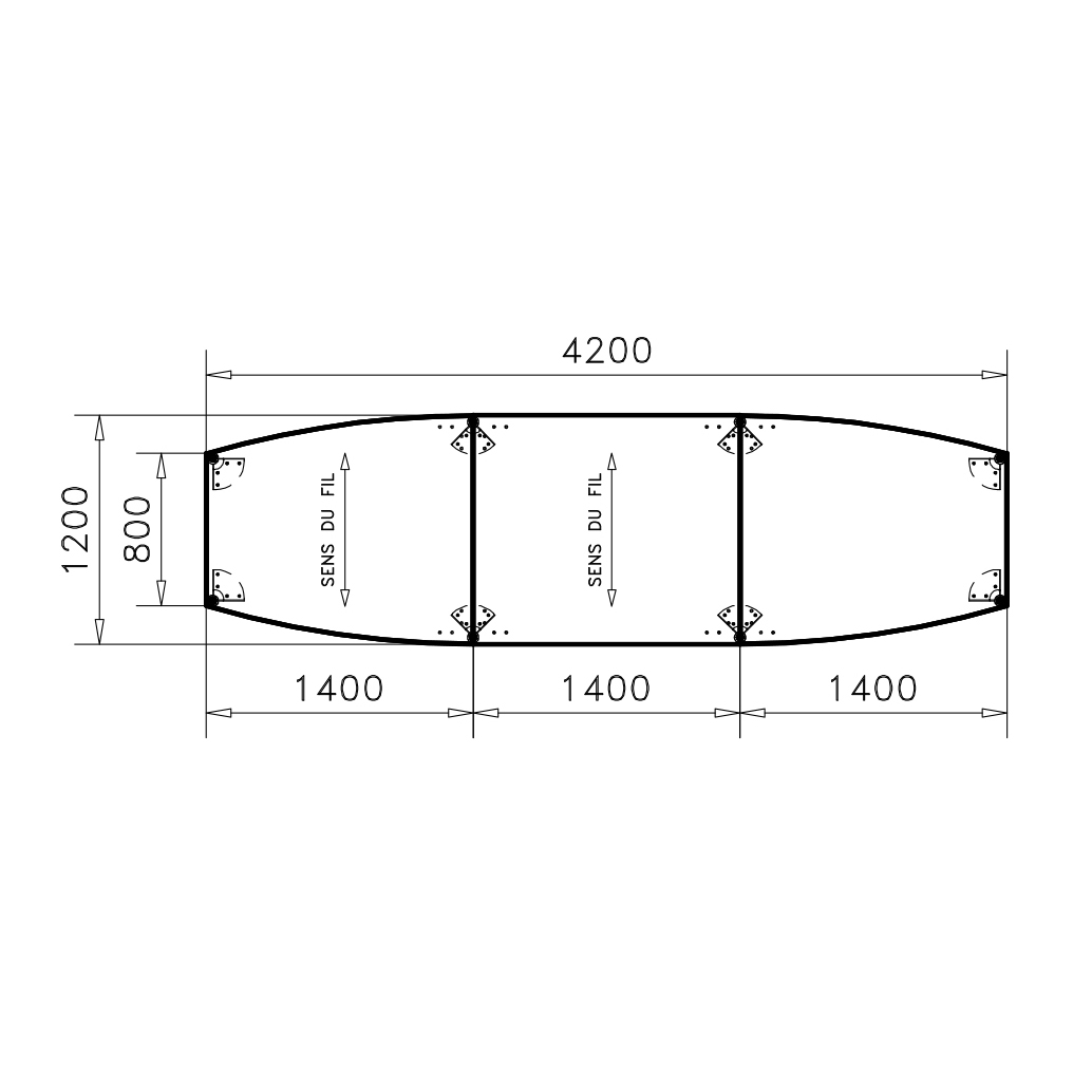 Table de réunion tonneau 14 places Alliance - 420 x 120 cm - piétement époxy - plateau mélaminé