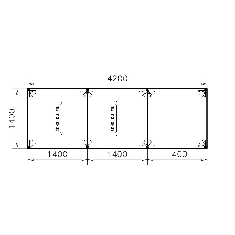 Table de réunion rectangulaire 16 places Alliance - 420 x 140 cm - piétement chrome - plateau mélaminé