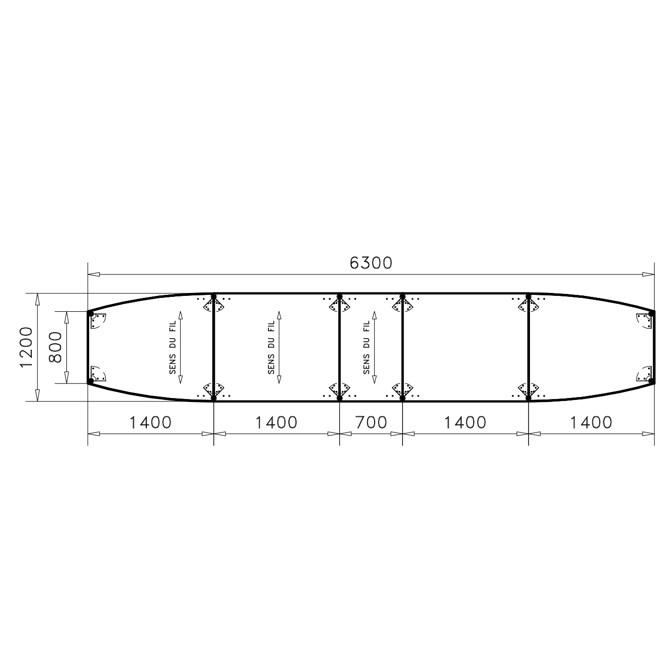 Table de réunion tonneau 20 places Alliance - 630 x 120 cm - piétement époxy - plateau mélaminé
